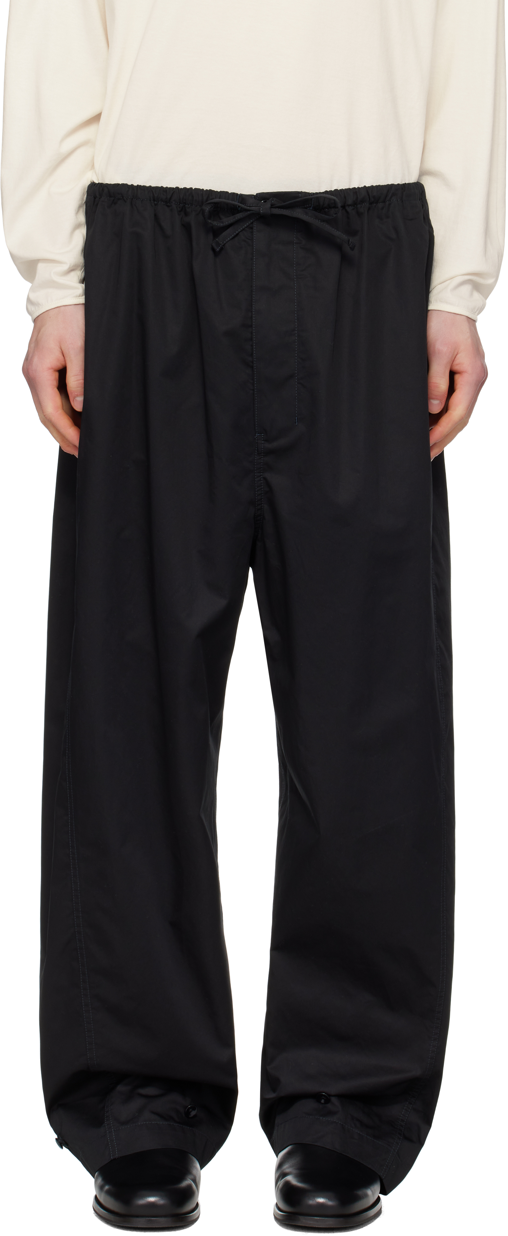 Lemaire Black Twisted Over Trousers In Bk999 Black