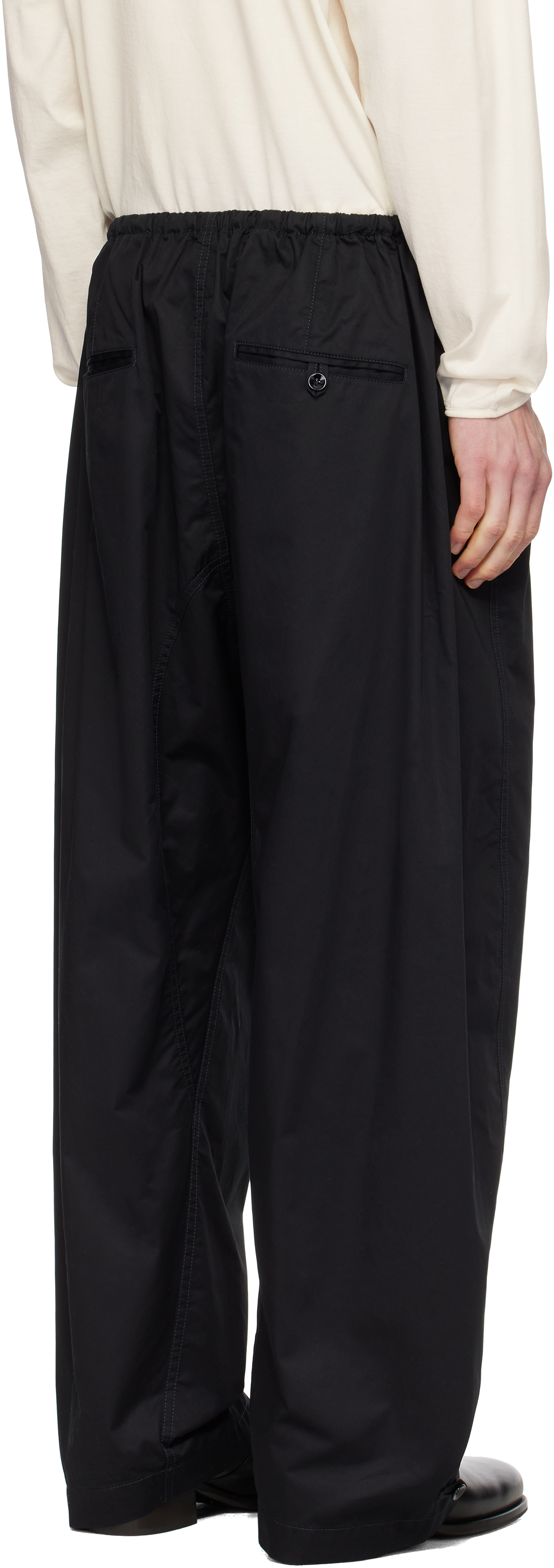 Lemaire Black Twisted Over Trousers In Bk999 Black