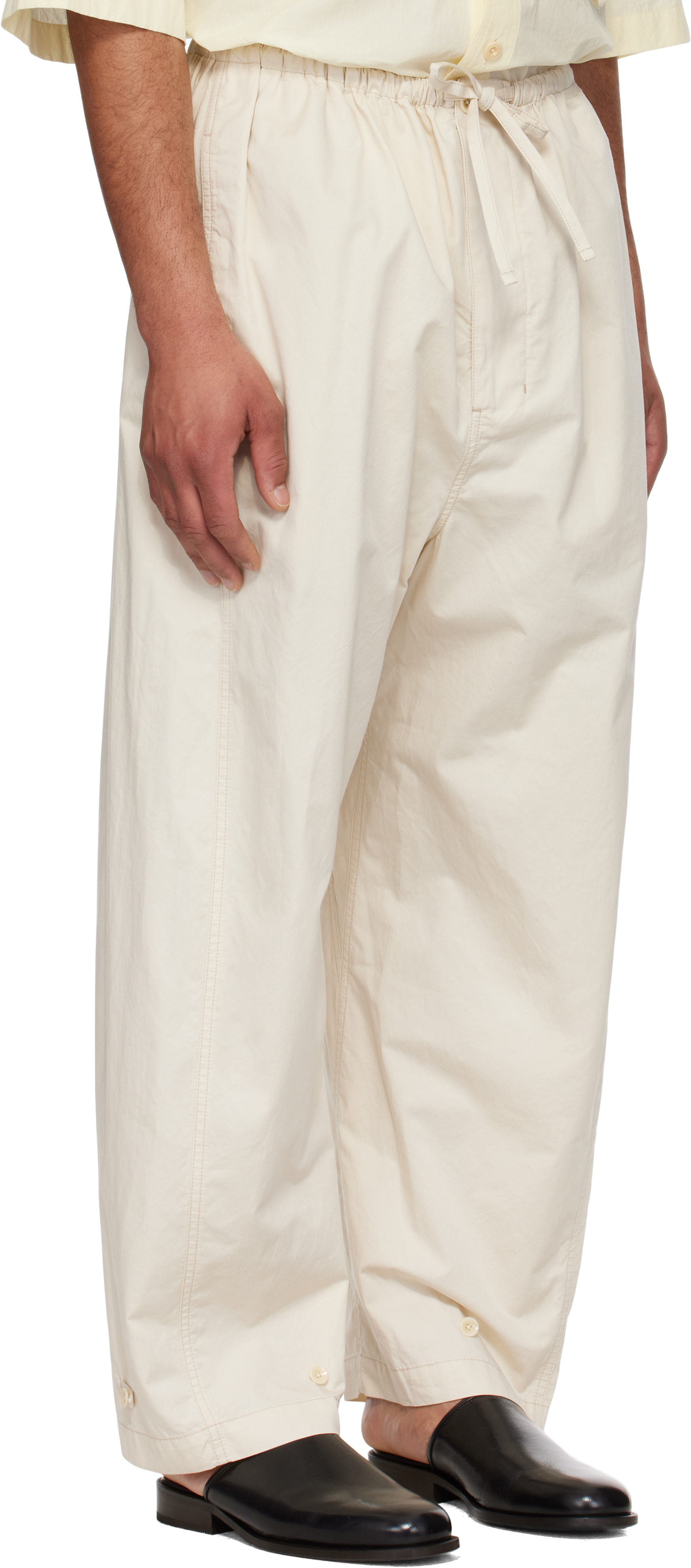 Lemaire Off-white Twisted Over Trousers In White