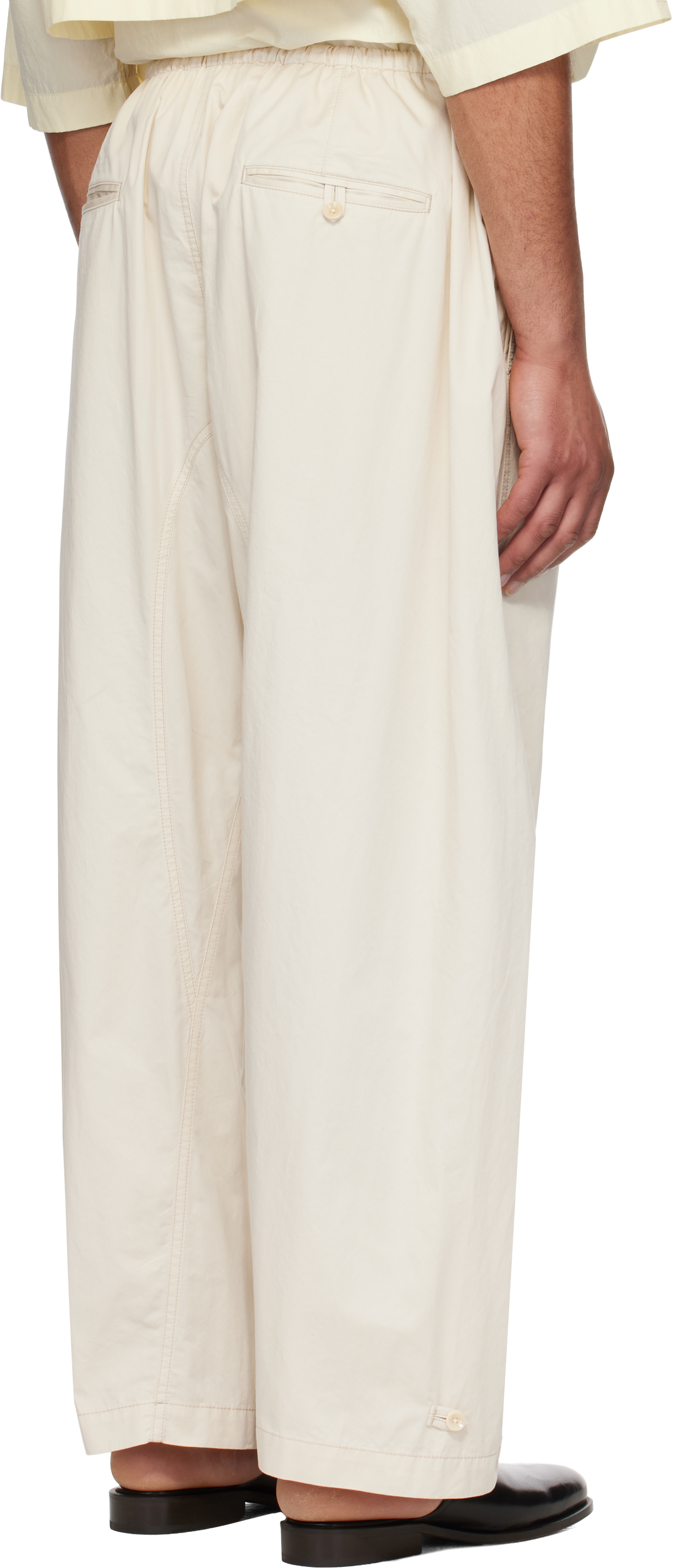 Lemaire Off-white Twisted Over Trousers In White