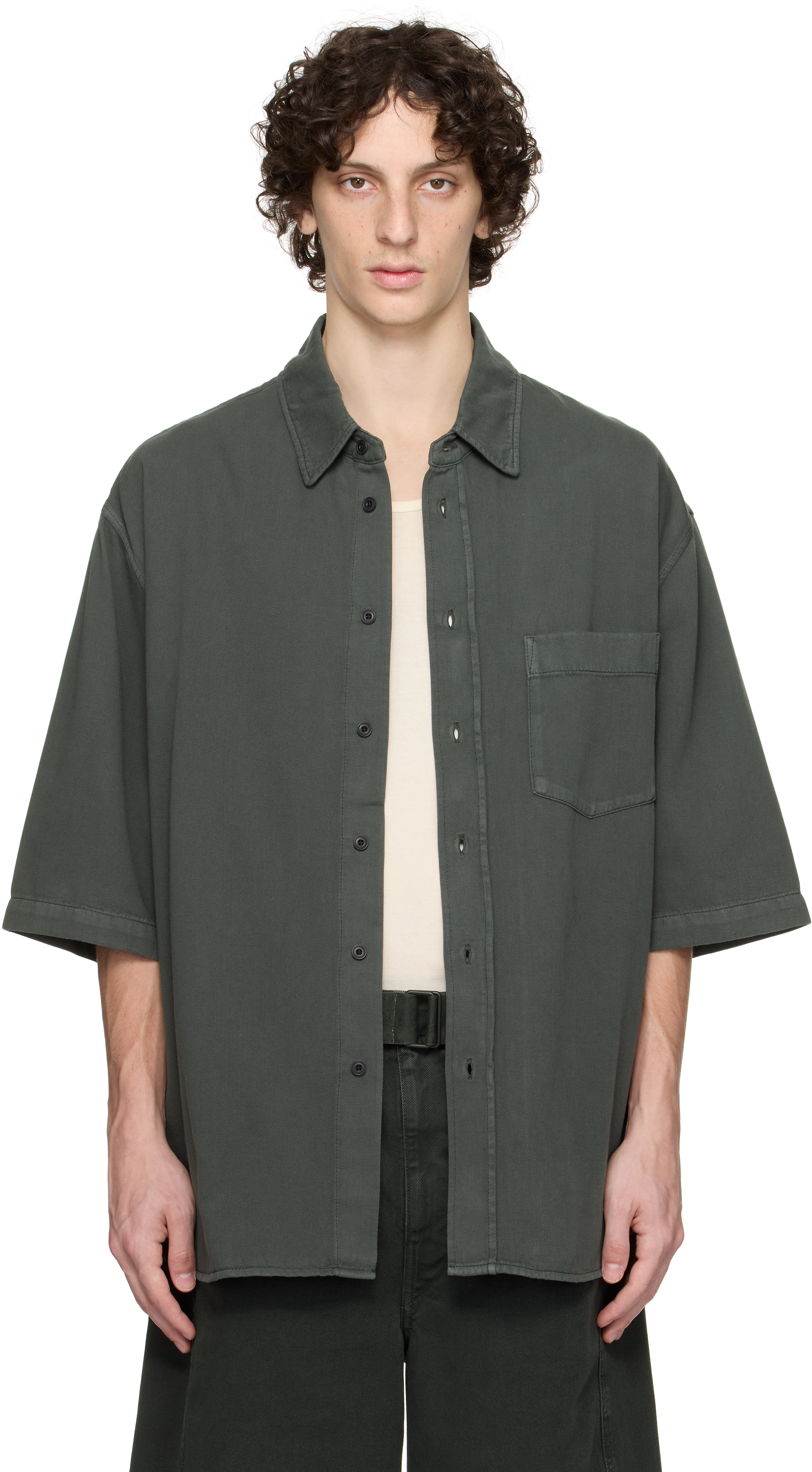 Gray S/S Denim Shirt