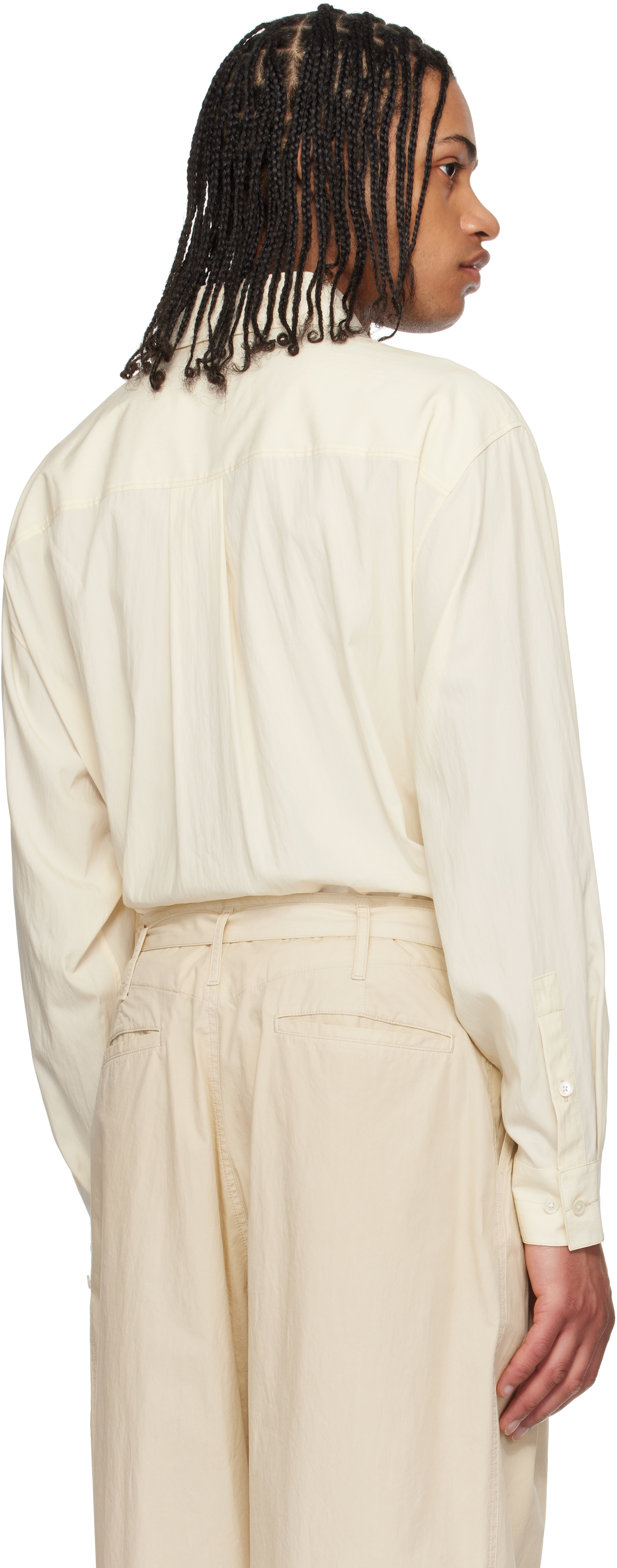 Lemaire Off-white Loop Shirt In Wh014 Creamy White