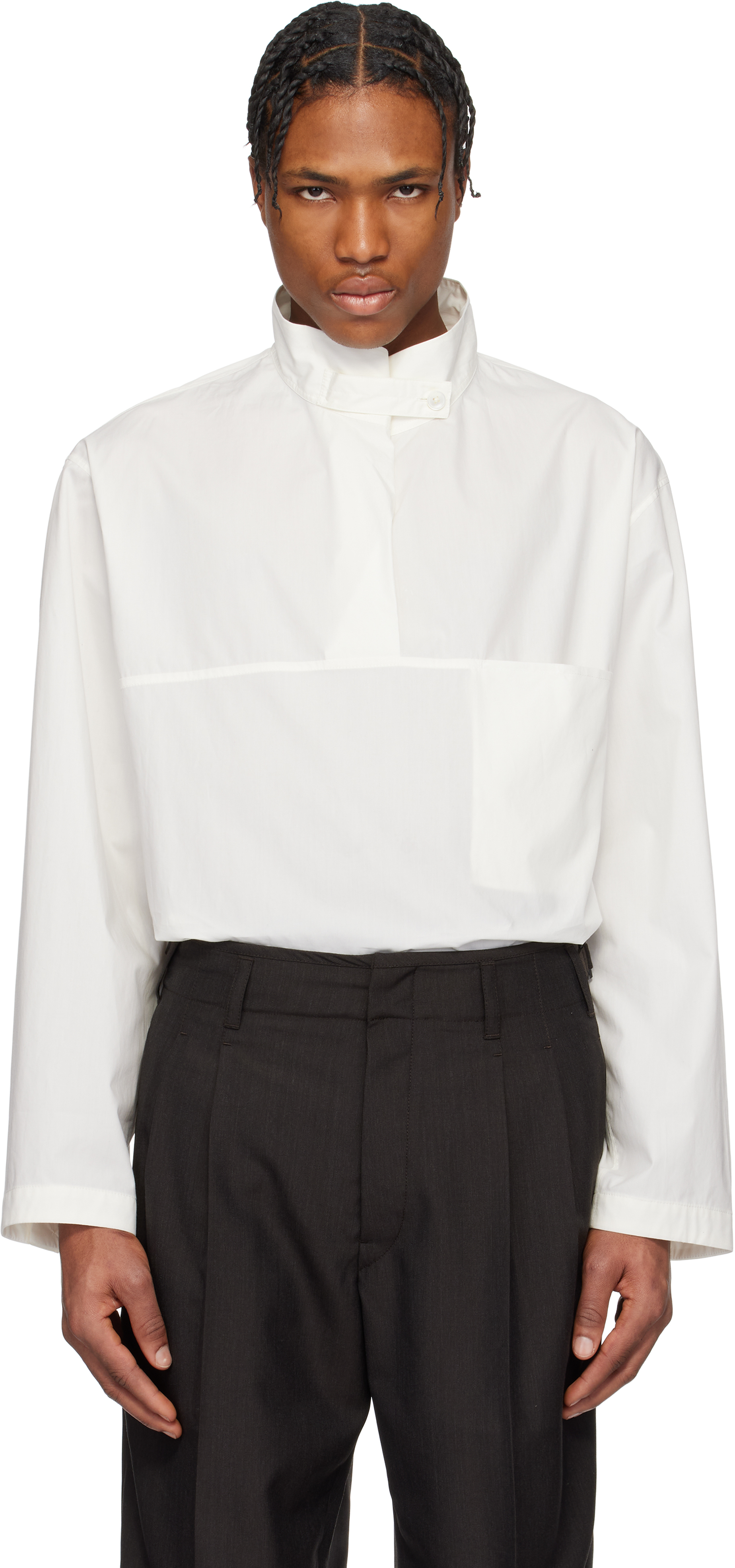 Cream Shirt With Slits | LEMAIRE