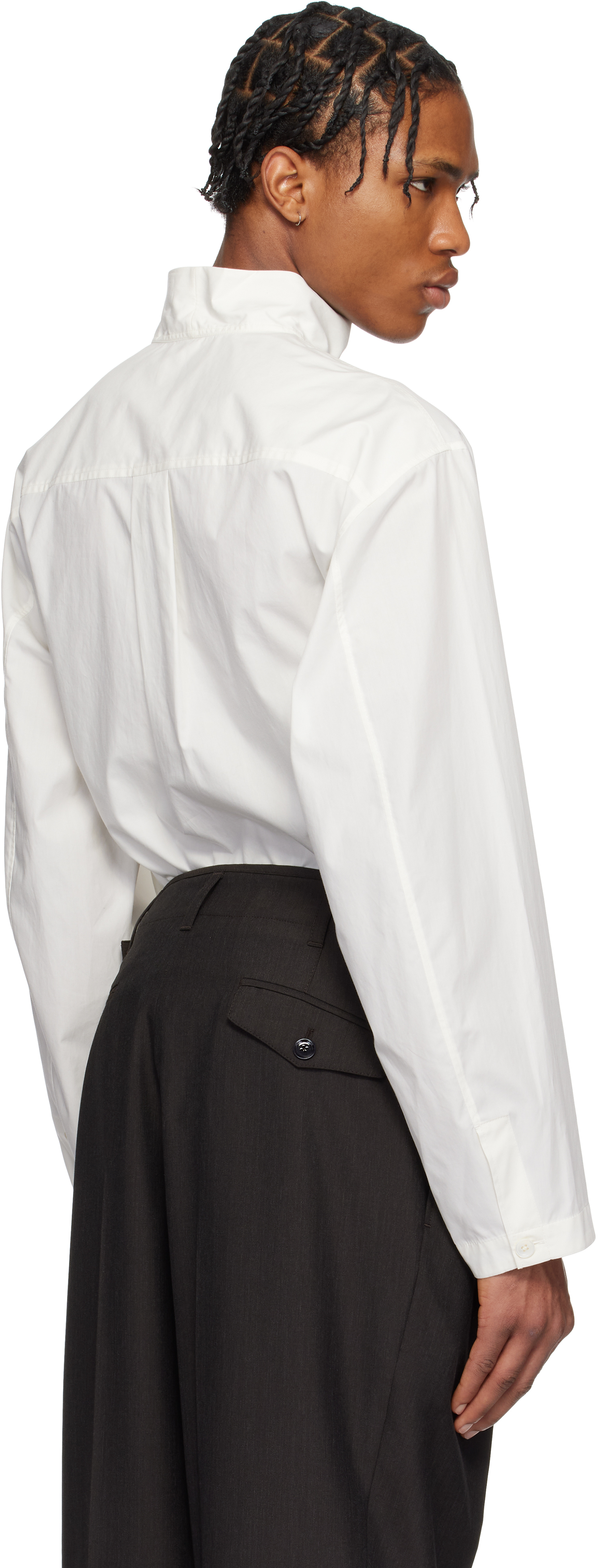 Lemaire White Vareuse Shirt In Wh001 Chalk