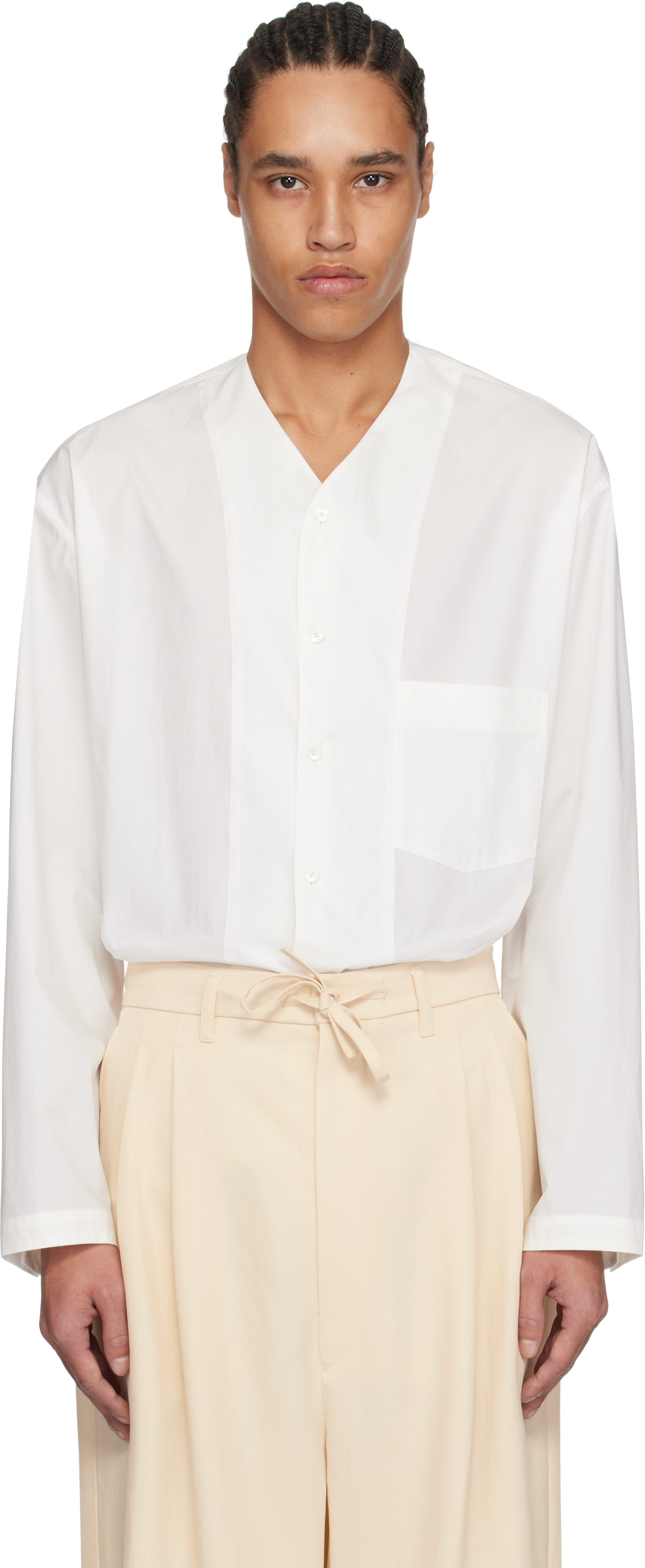 LEMAIRE　25ss vネックシャツ LEMAIRE V NECK SHIRT – tlalli-online-store