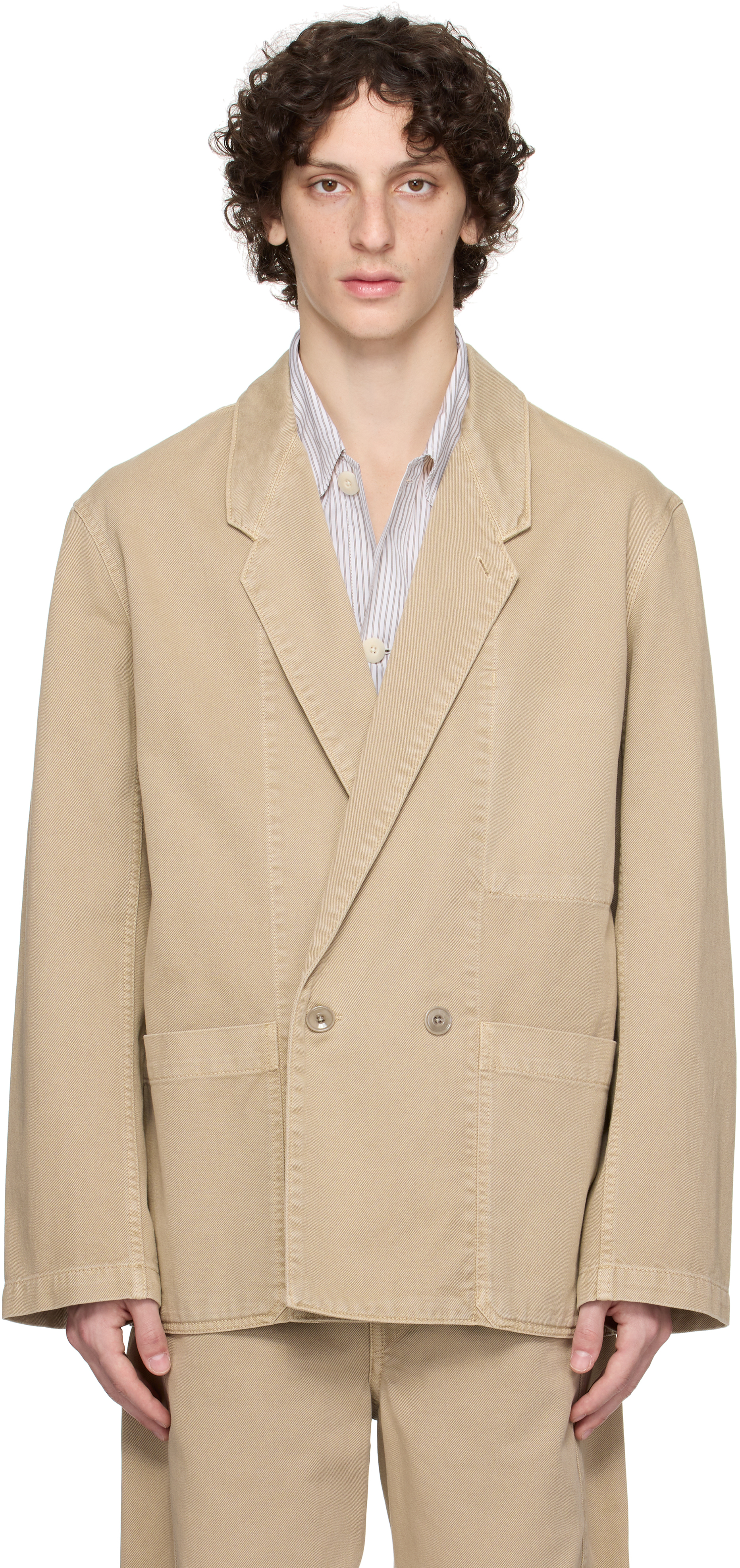 Beige Workwear Blazer