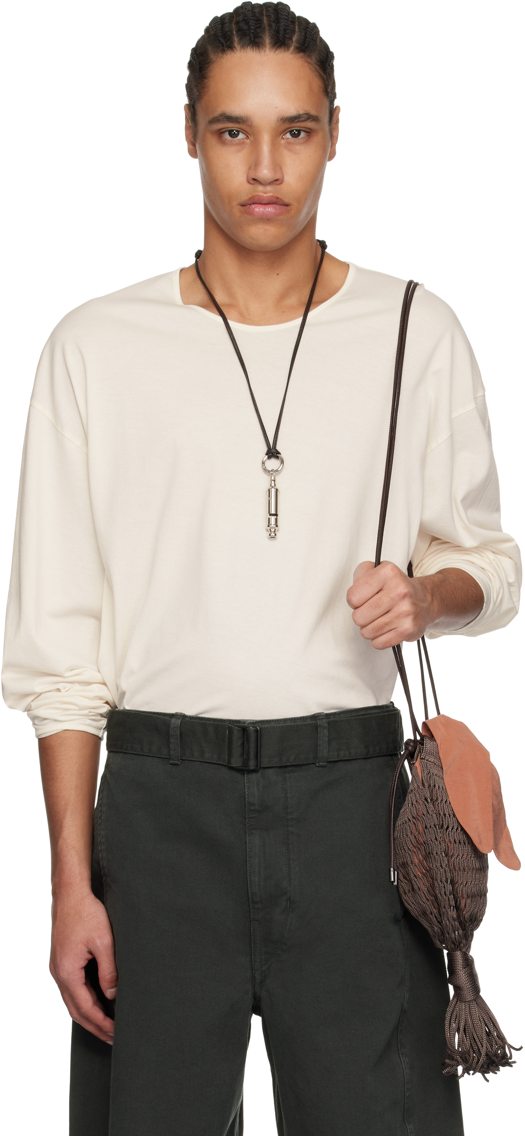 LEMAIRE: Off-White LS Relaxed T-shirt | SSENSE