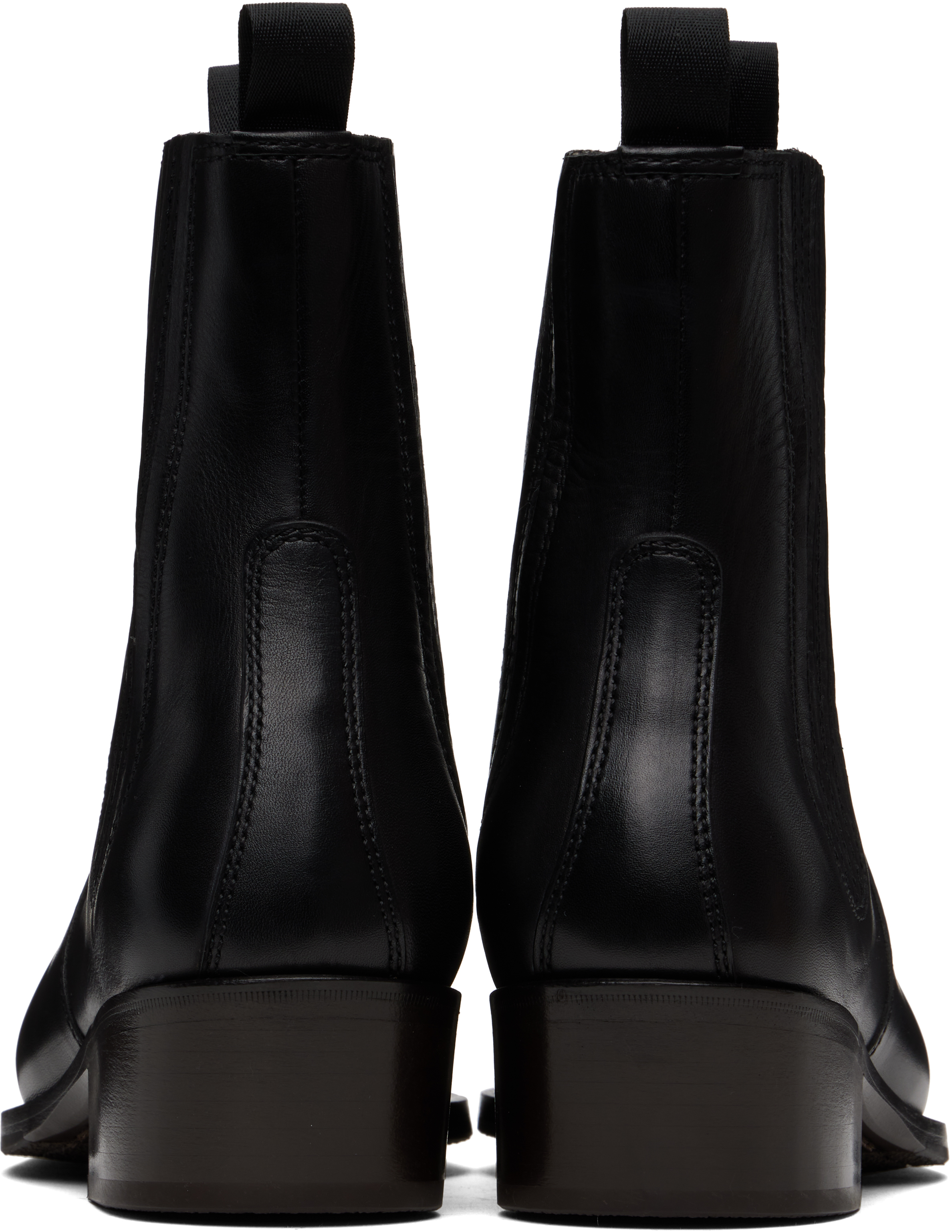 Lemaire Black Vegetable-tanned Chelsea Boots In Bk999 Black