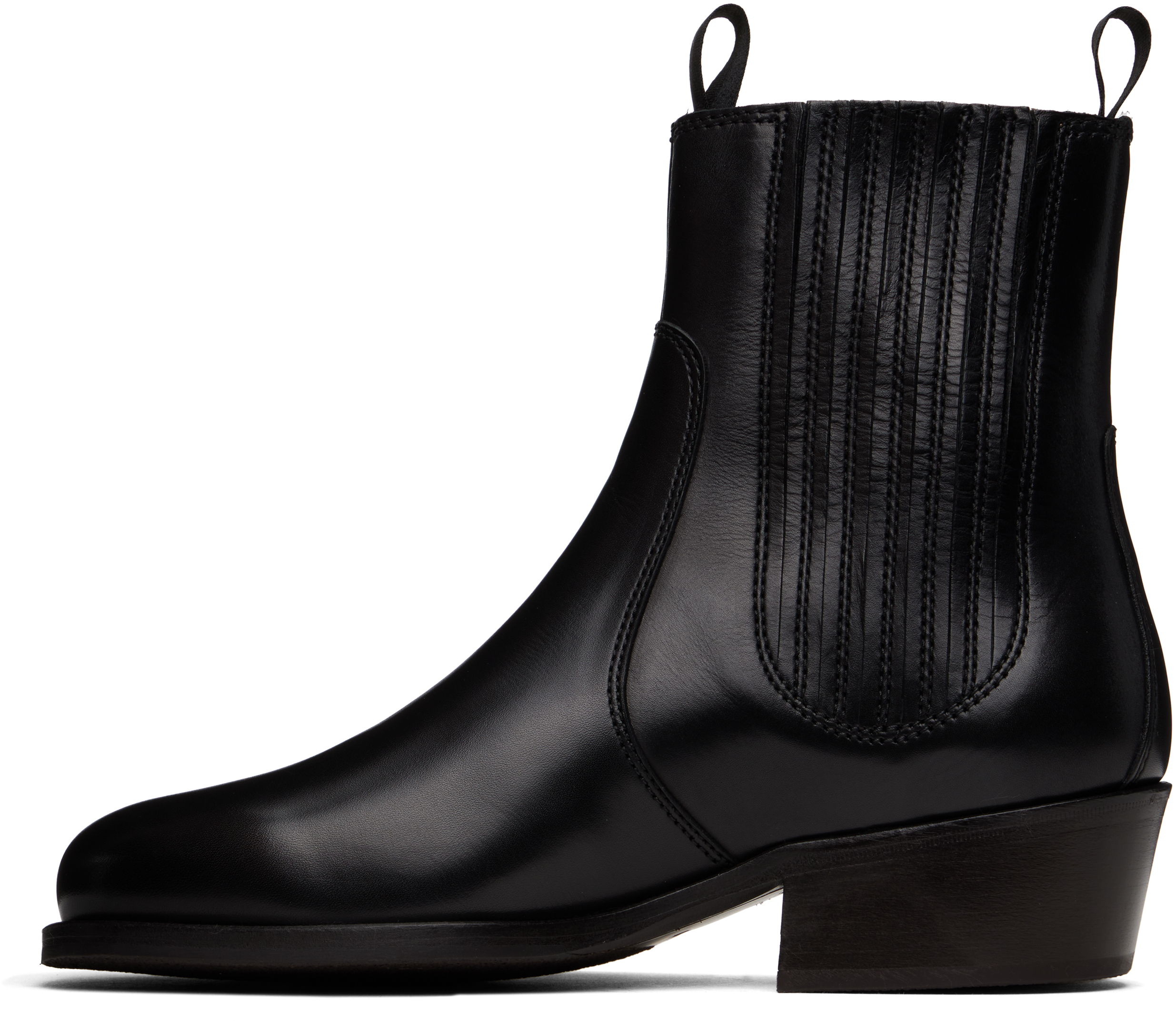 Lemaire Black Vegetable-tanned Chelsea Boots In Bk999 Black