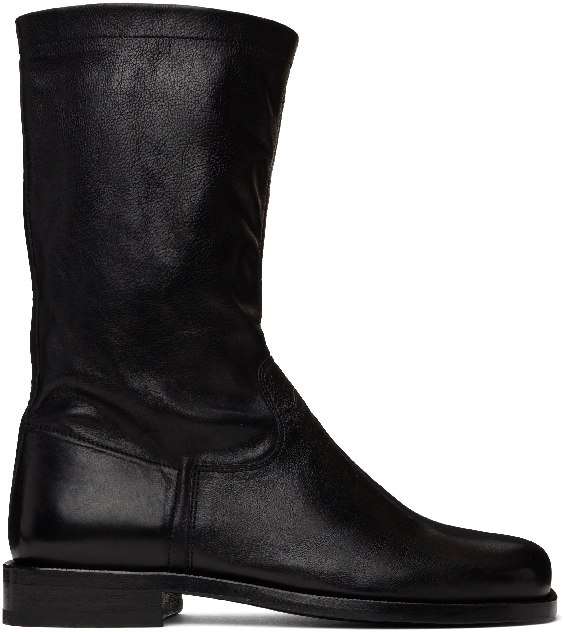 LEMAIRE Soft Workwear ブーツ 41 BLACK LEMAIRE: Black Soft Workwear Boots | SSENSE Canada