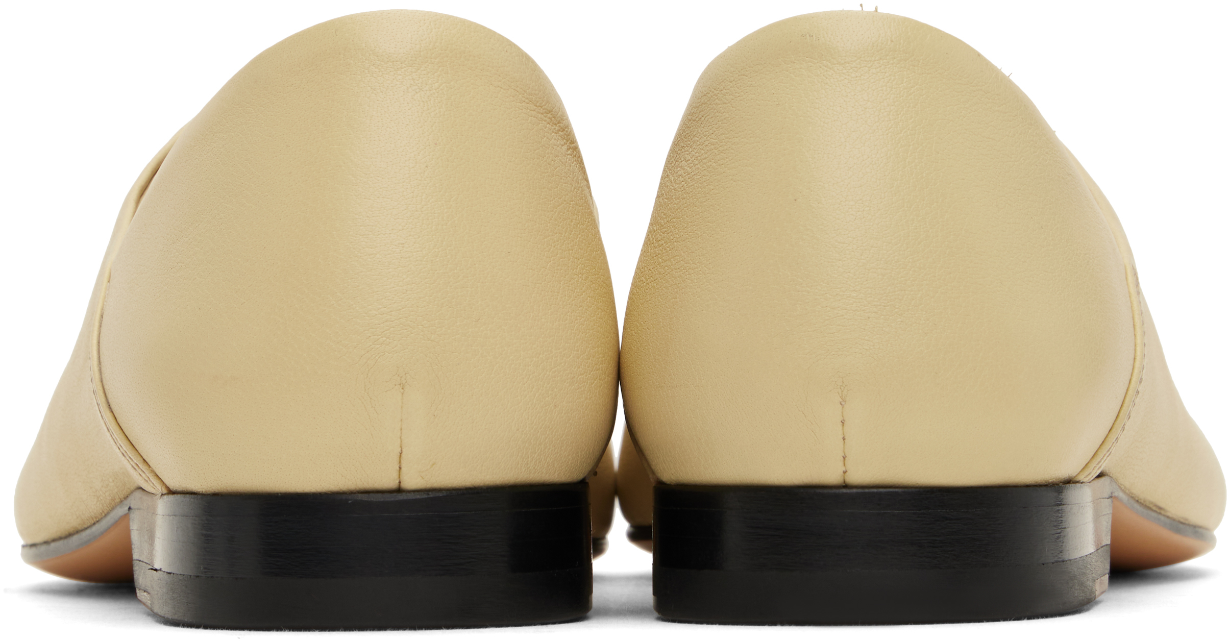 Lemaire Off-white Leather Slippers In Bg219 Mist