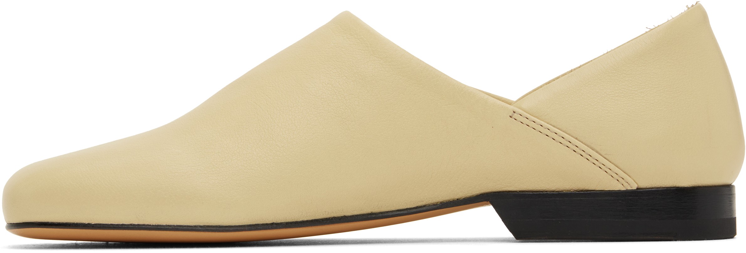 Lemaire Off-white Leather Slippers In Bg219 Mist