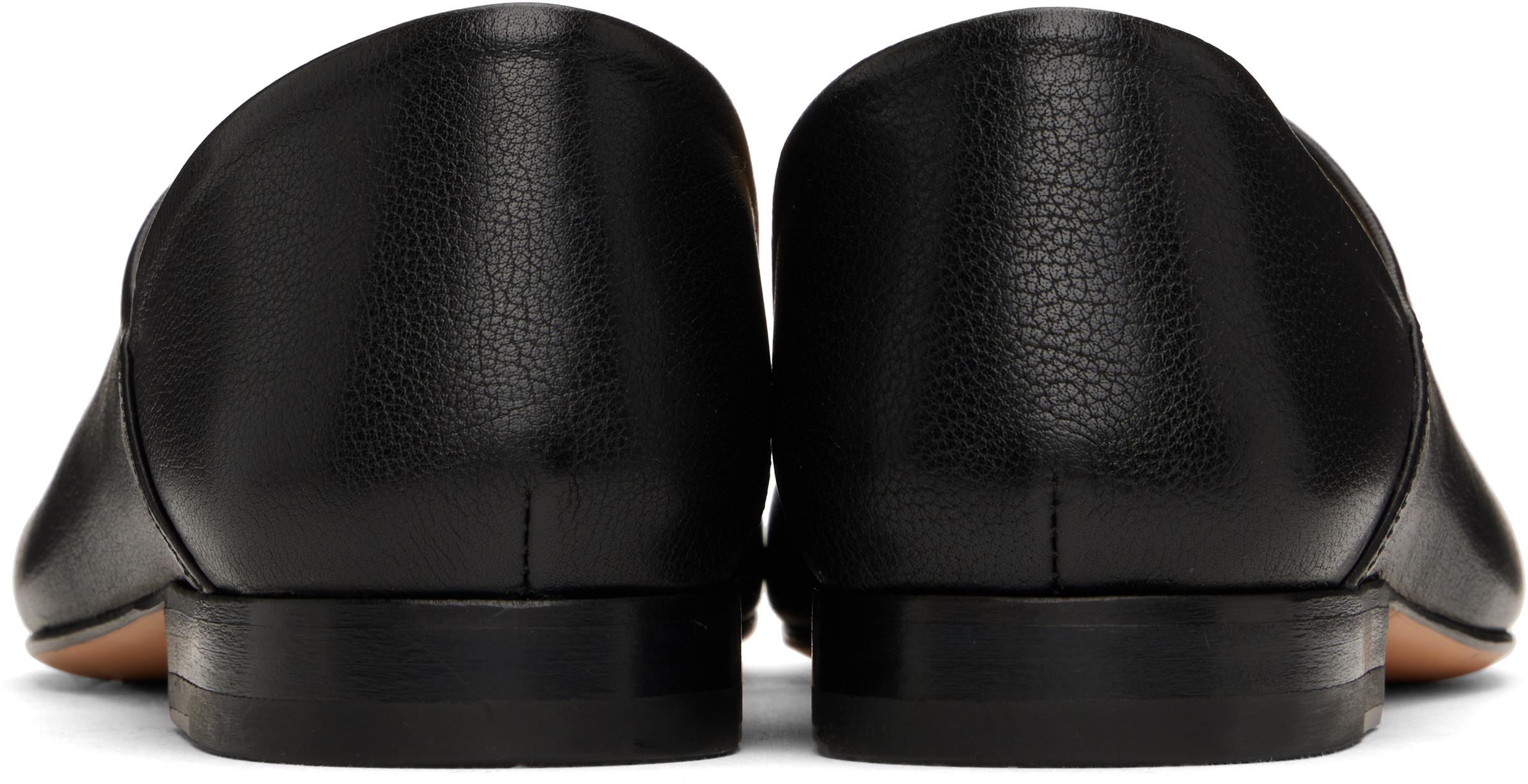 Lemaire Folding-heel Leather Slippers In Bk999 Black