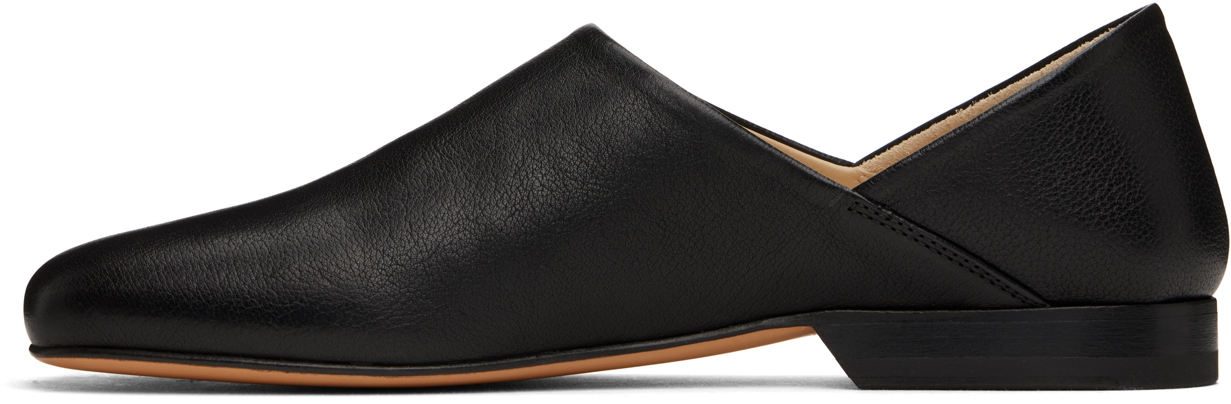 Lemaire Folding-heel Leather Slippers In Bk999 Black