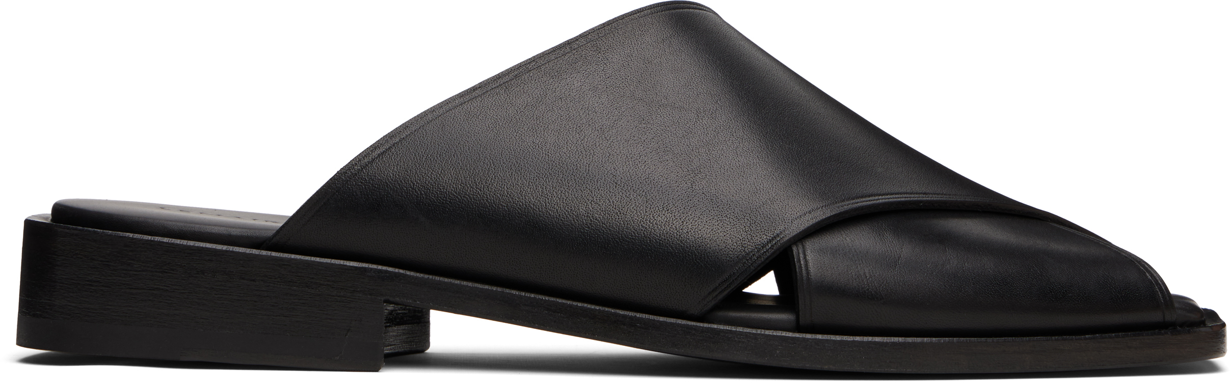 Black Cross Flat Sandals