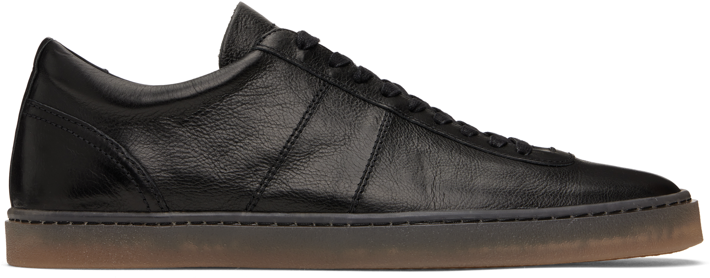 LEMAIRE: Black Linoleum Laced Up Sneakers | SSENSE