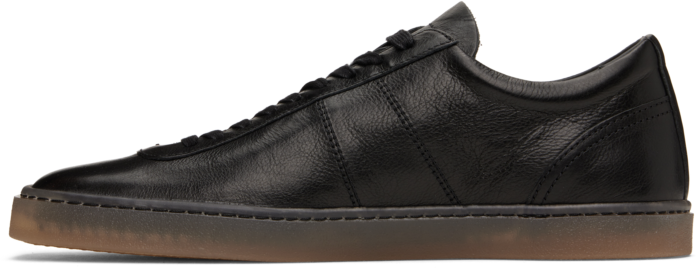 Lemaire Black Linoleum Laced Up Sneakers In Bk999 Black