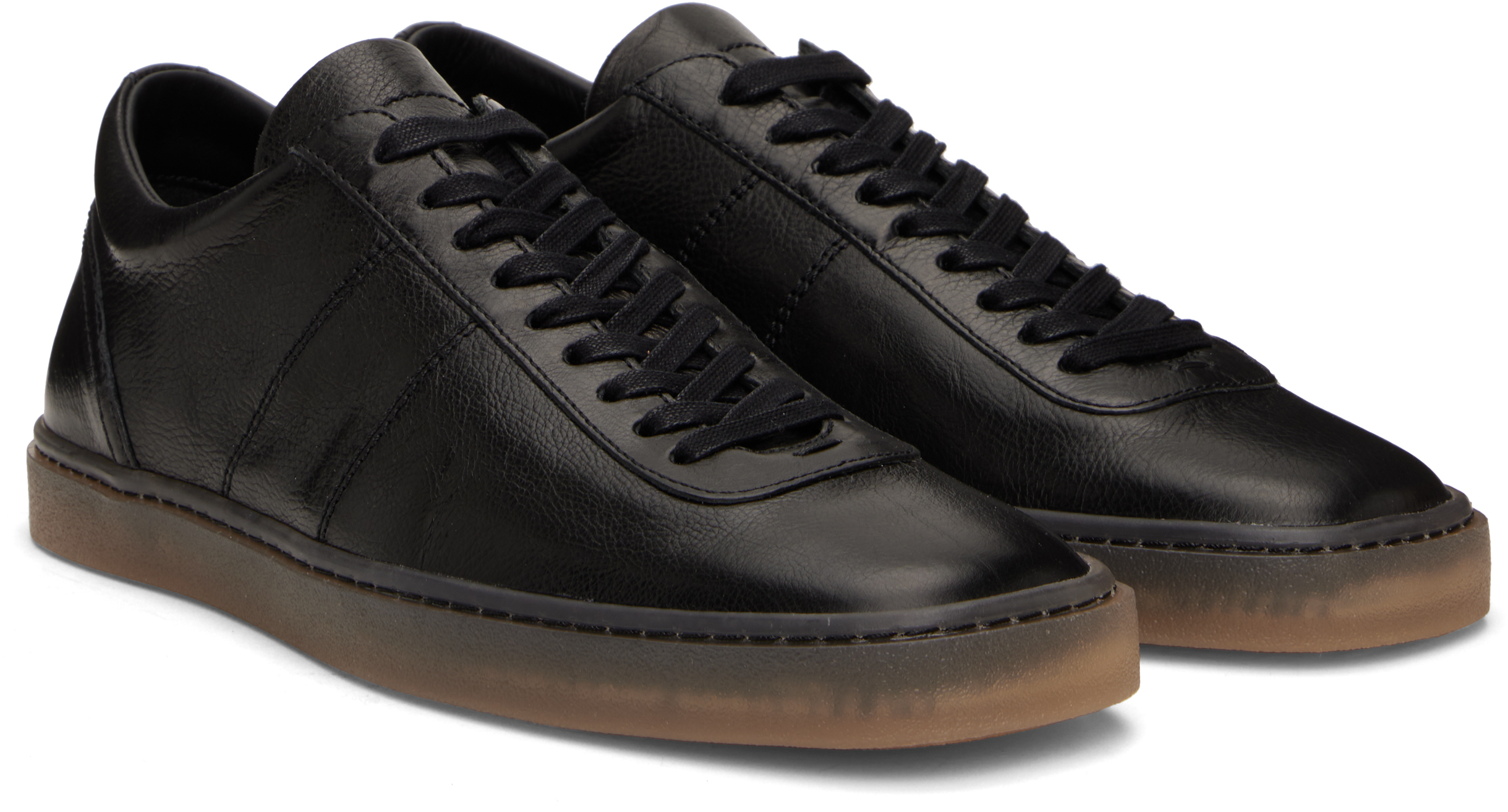 Lemaire Black Linoleum Laced Up Sneakers In Bk999 Black