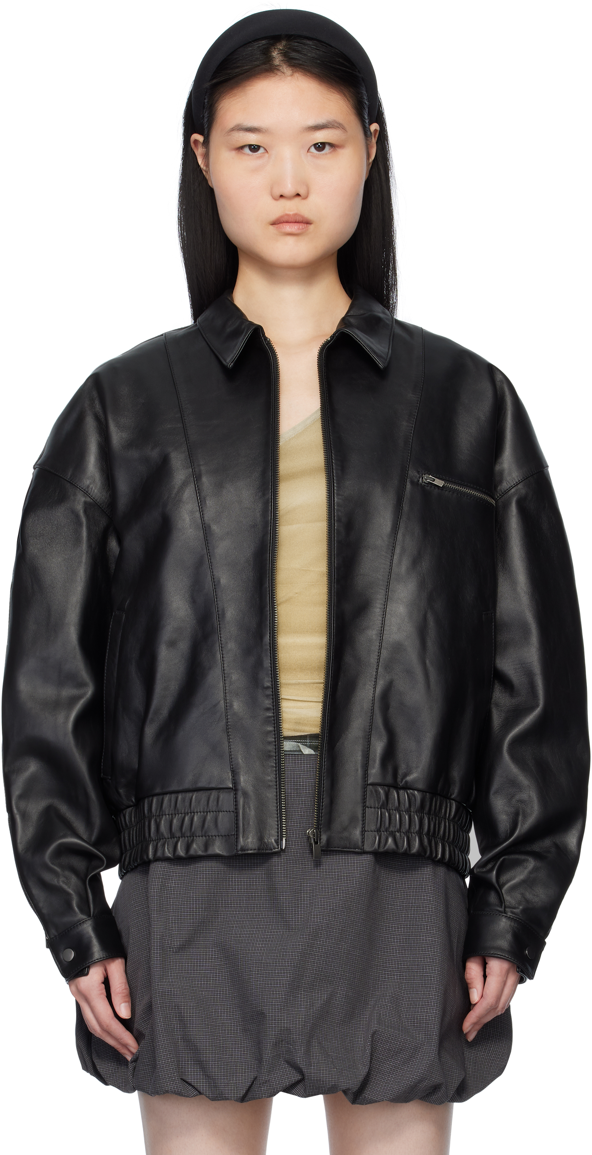 【LOULOUSEOUL】Paloma Leather Jacket (Black) Paloma Wool: Black Lora Leather Jacket | SSENSE