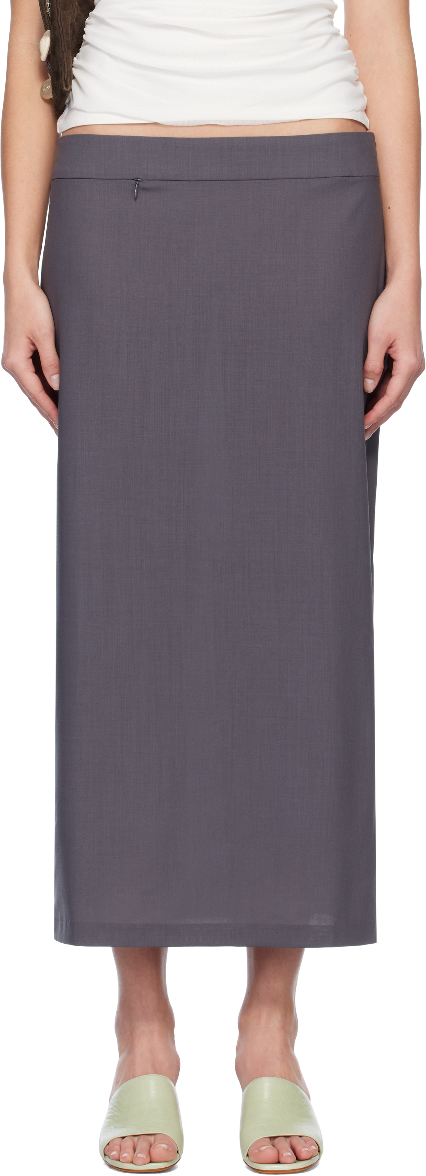 Paloma Wool: Gray Jiaqi Midi Skirt | SSENSE