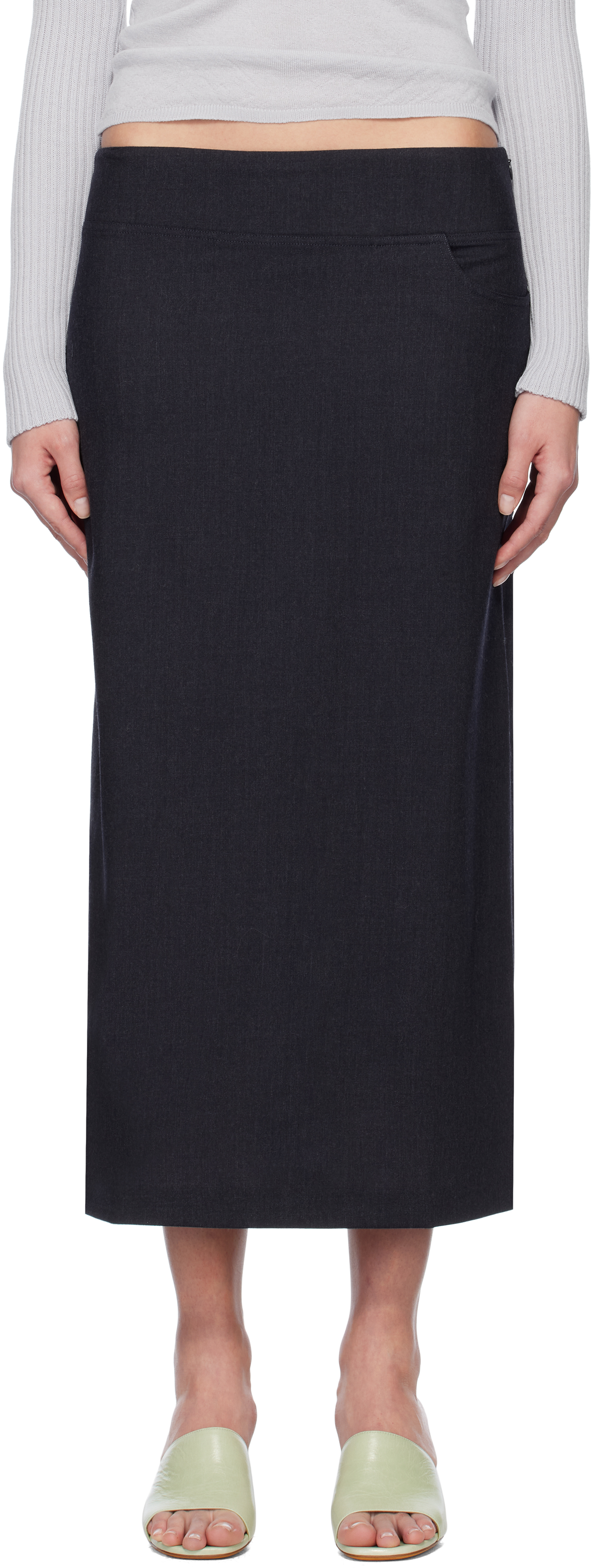 Navy Olya Maxi Skirt