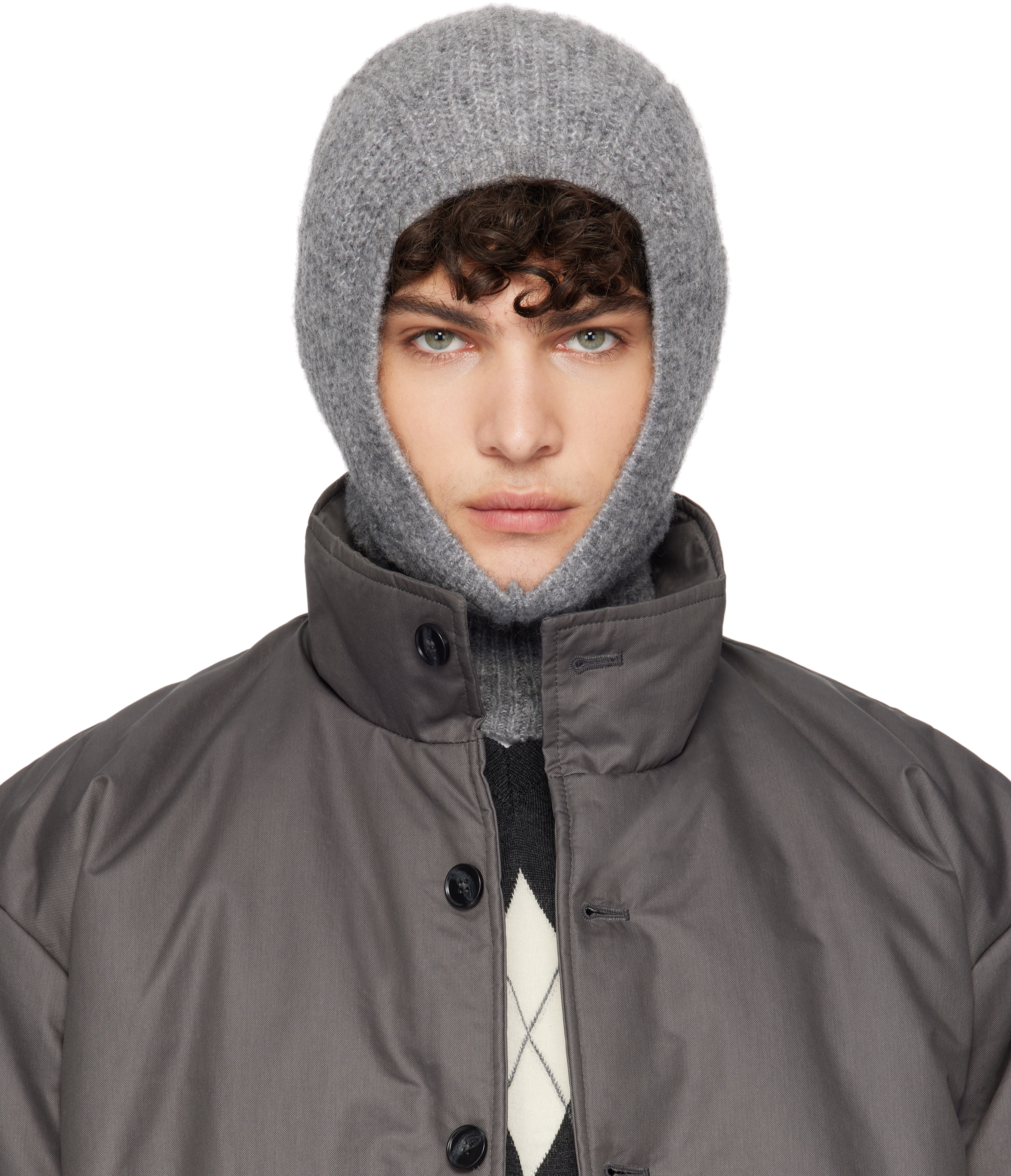 Paloma Wool Gray Button Angels Balaclava In 200 Grey