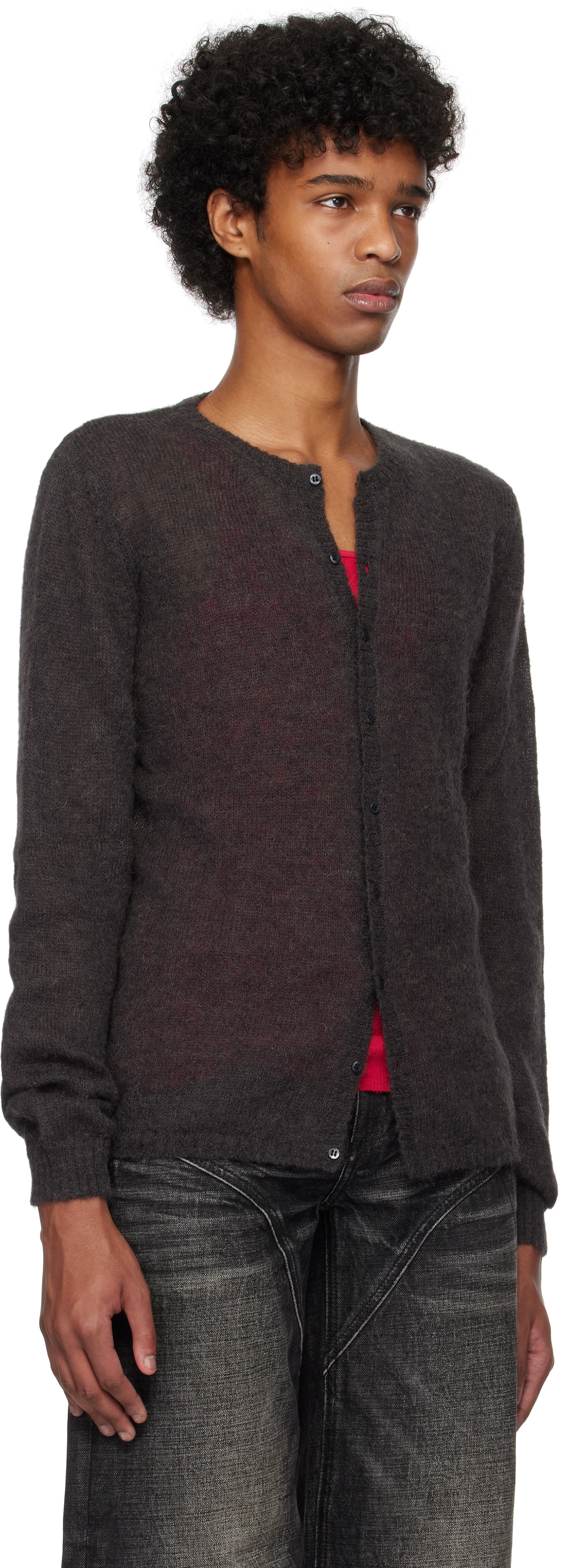 PALOMA WOOL GRAY BUTTON FINE CHAMPIONS CARDIGAN