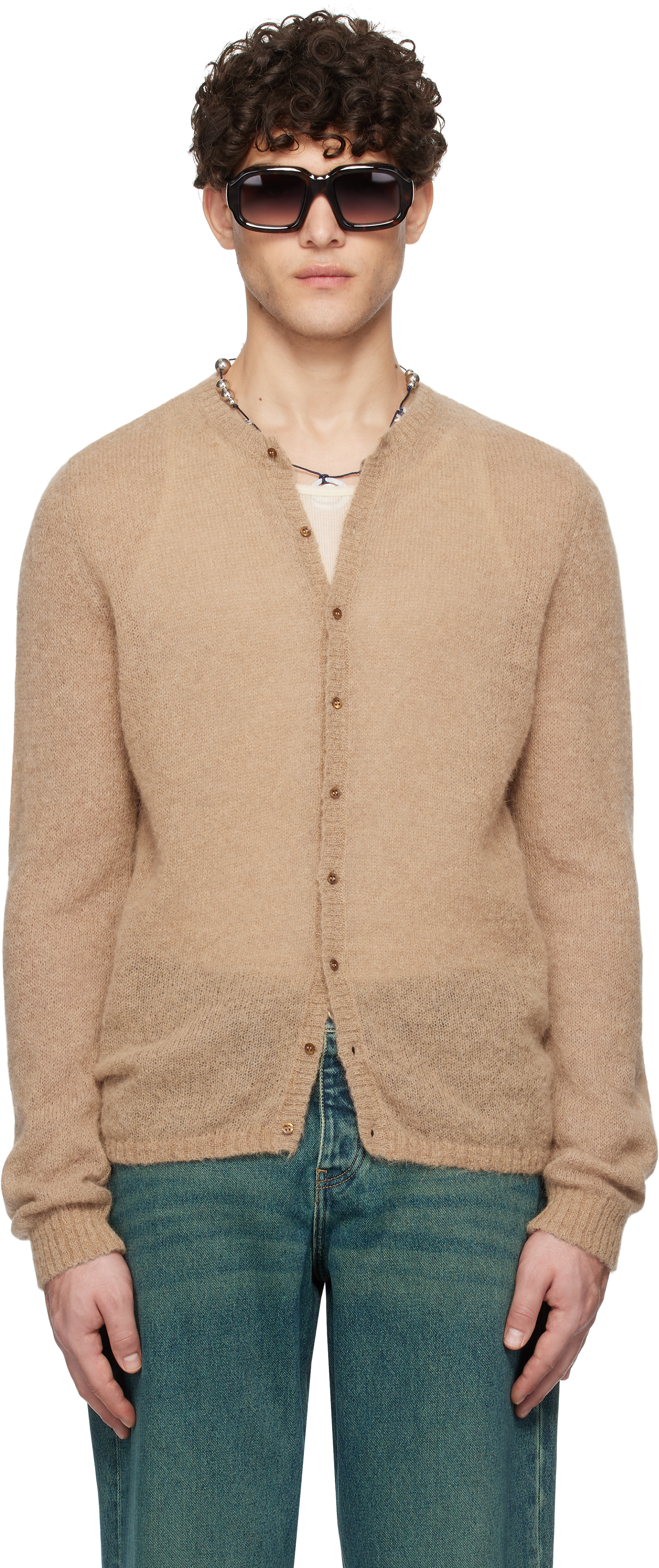 Paloma Wool: Tan Button Alone Cardigan | SSENSE