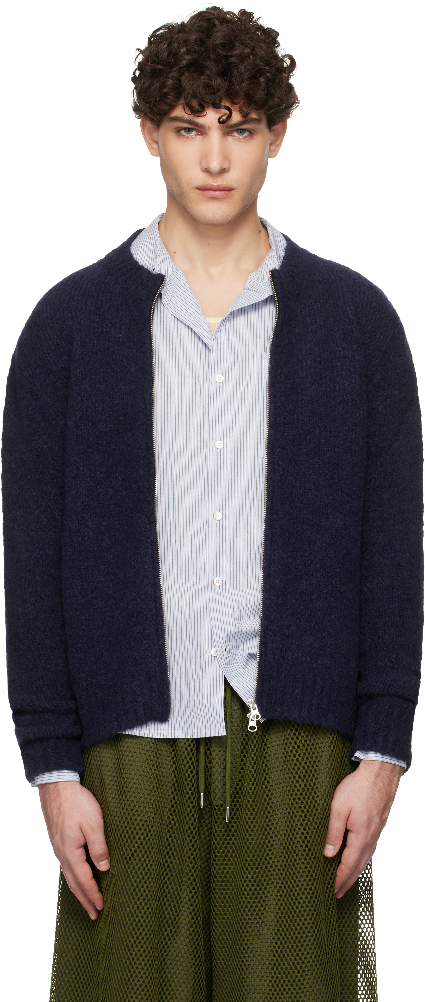 Navy 'Plaisir' Zip Sweater