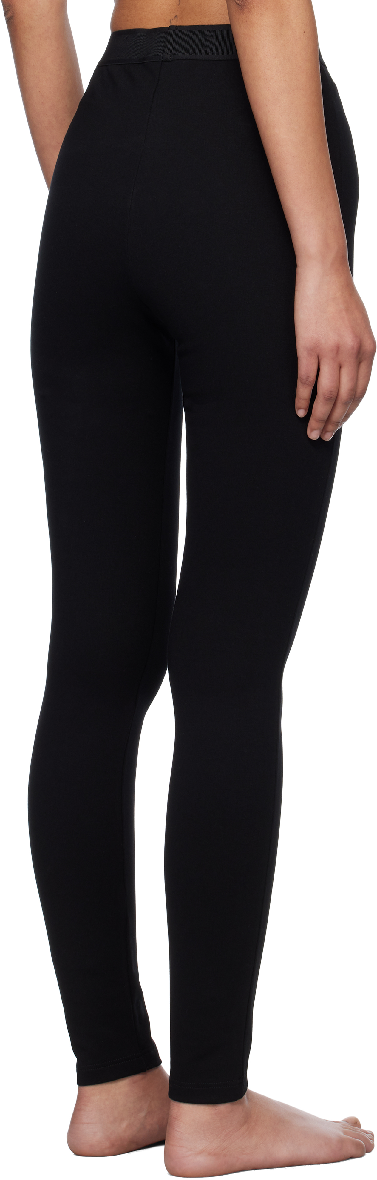 Versace Logo Print Slim Fit Ankle Length Leggings In 1b000-black