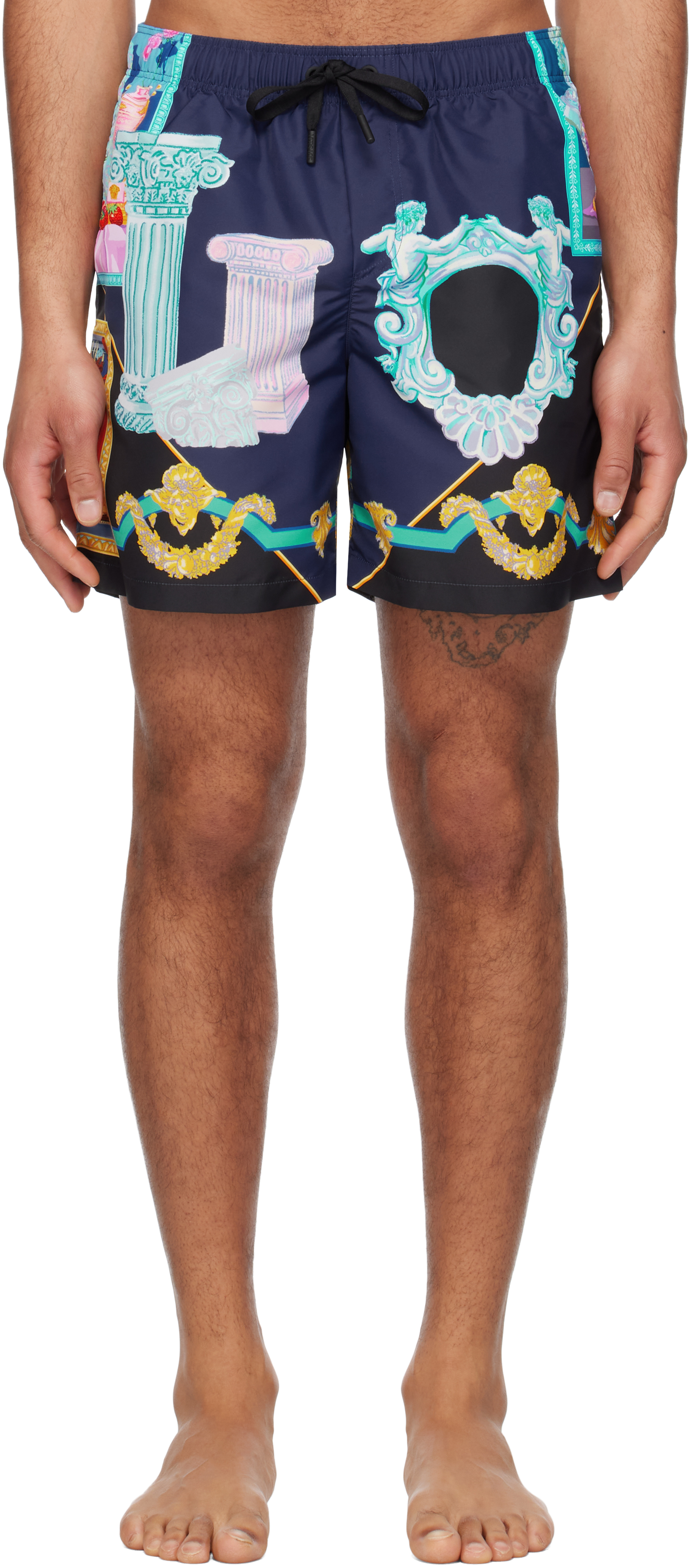 Multicolor Versace Gallery Swim Shorts
