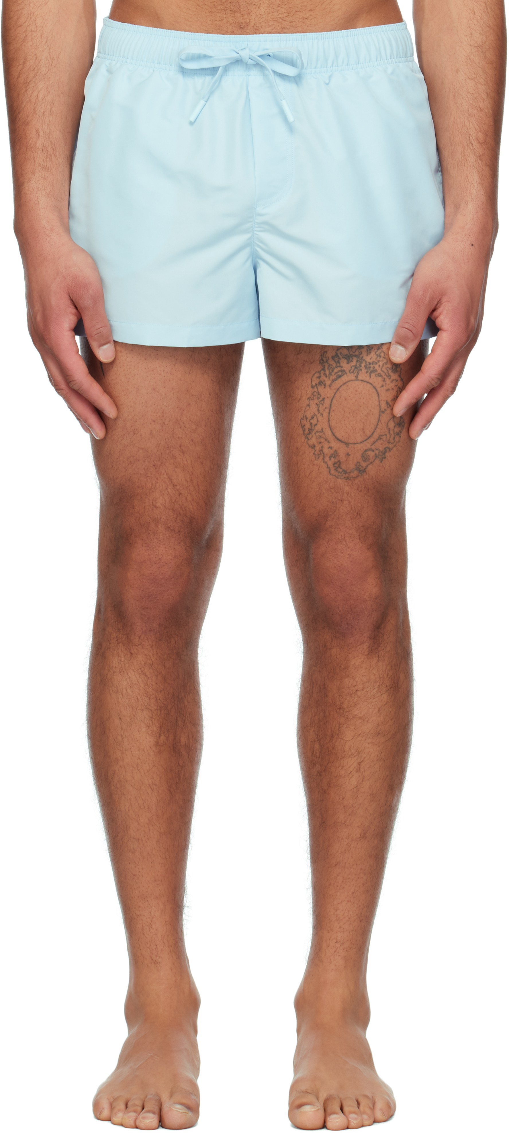 Blue Embroidered Medusa Swim Shorts