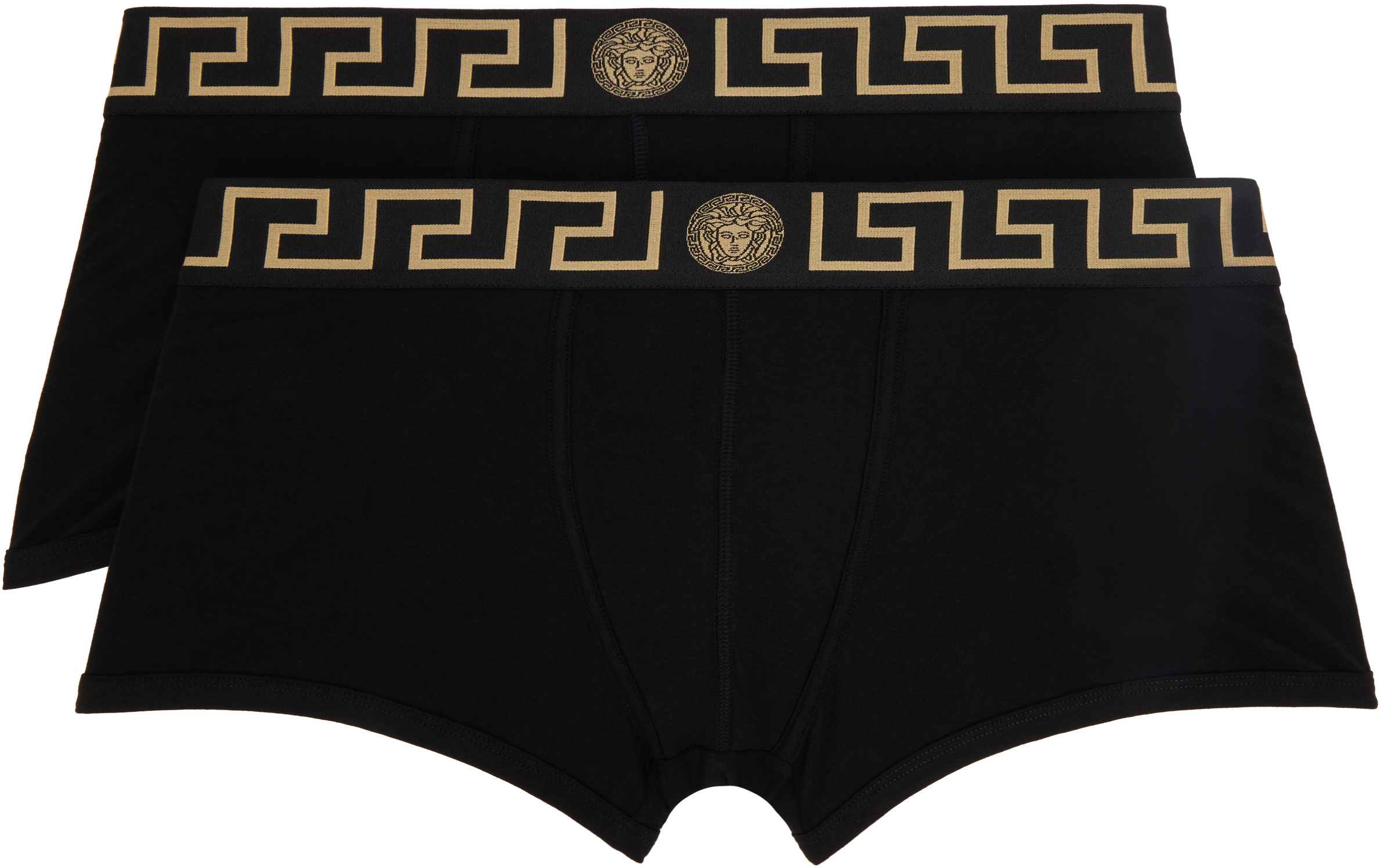 Two-Pack Black Greca Border Boxer Briefs