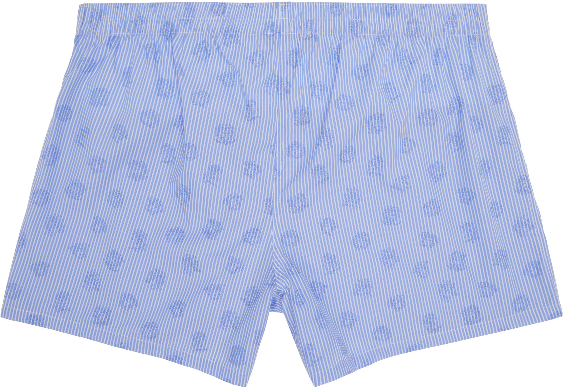 Versace Blue Striped Medusa Boxers In 5w750-white+light Bl