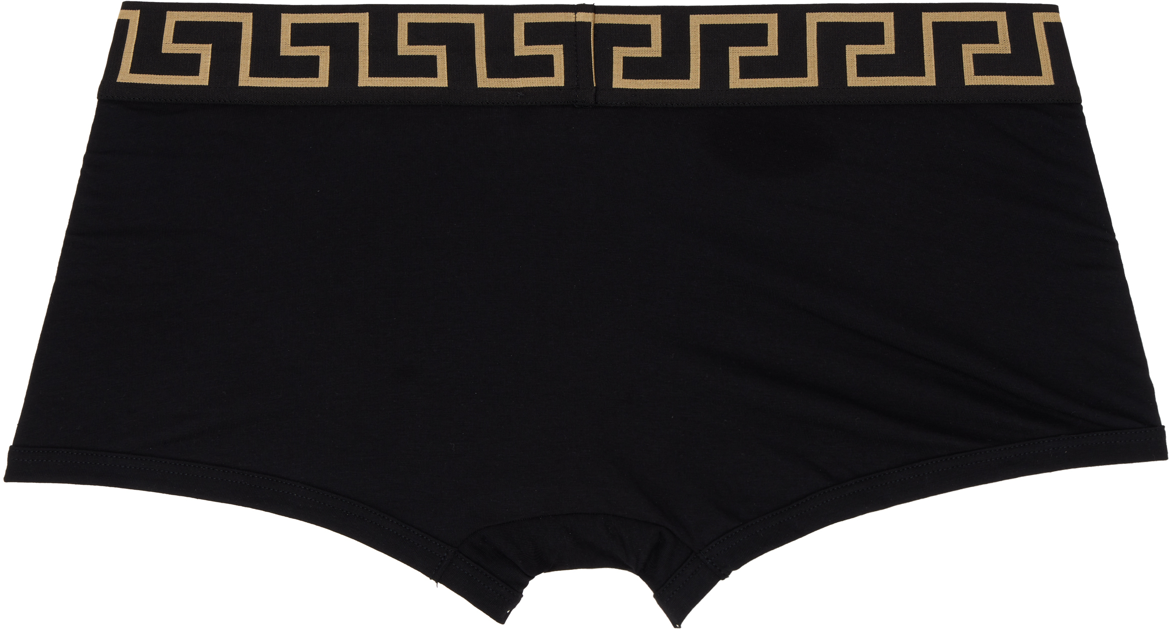 Versace Three-pack Black Greca Border Boxer Briefs In A80g-black Gold Gree