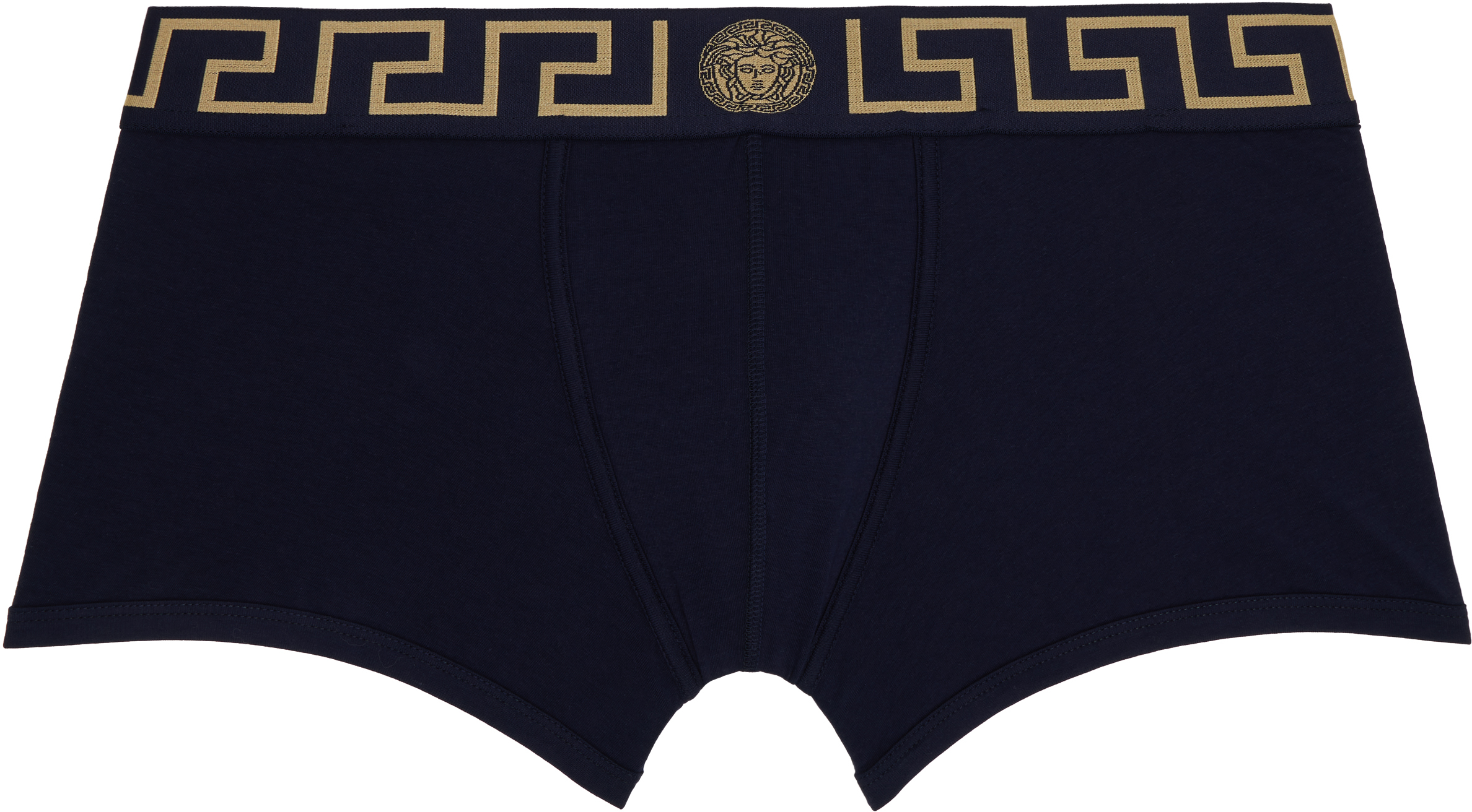 Versace Black Greca Border Boxer Briefs In A70w-blue-gold