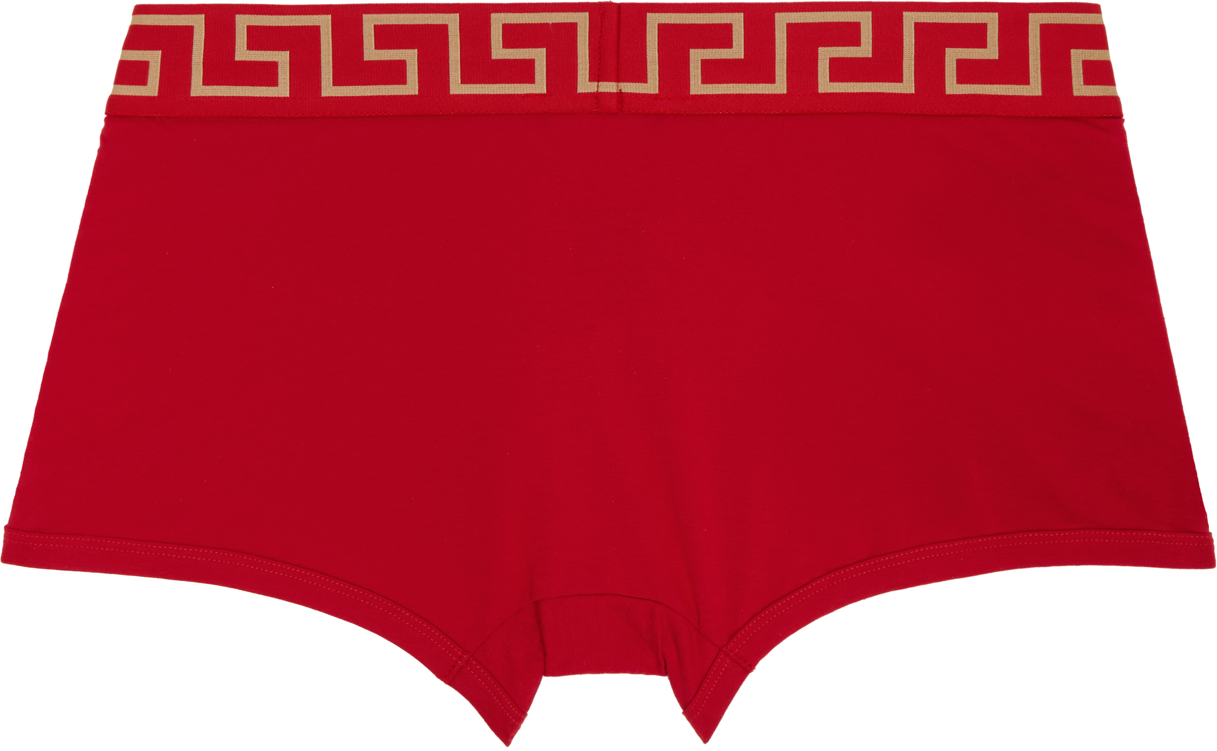 Versace Red Greca Border Boxer Briefs In A9x2-red-gold
