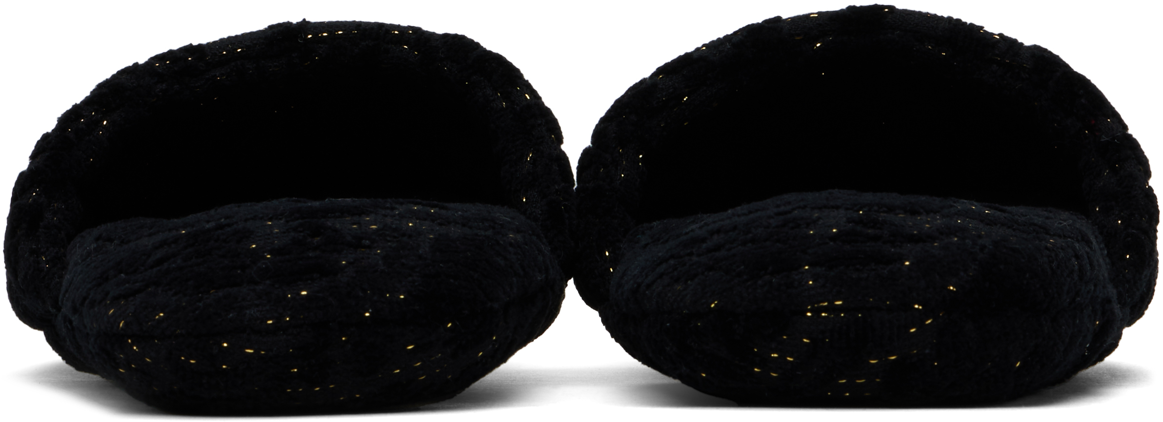 Versace Black Allover Towel Slippers In 1e880-anthracite