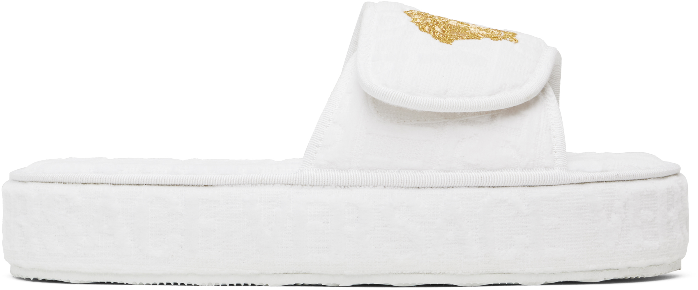 【関税込み】Versace ホワイト 'Versace Allover' スリッパ I ♡ Baroque Slippers White | VERSACE US