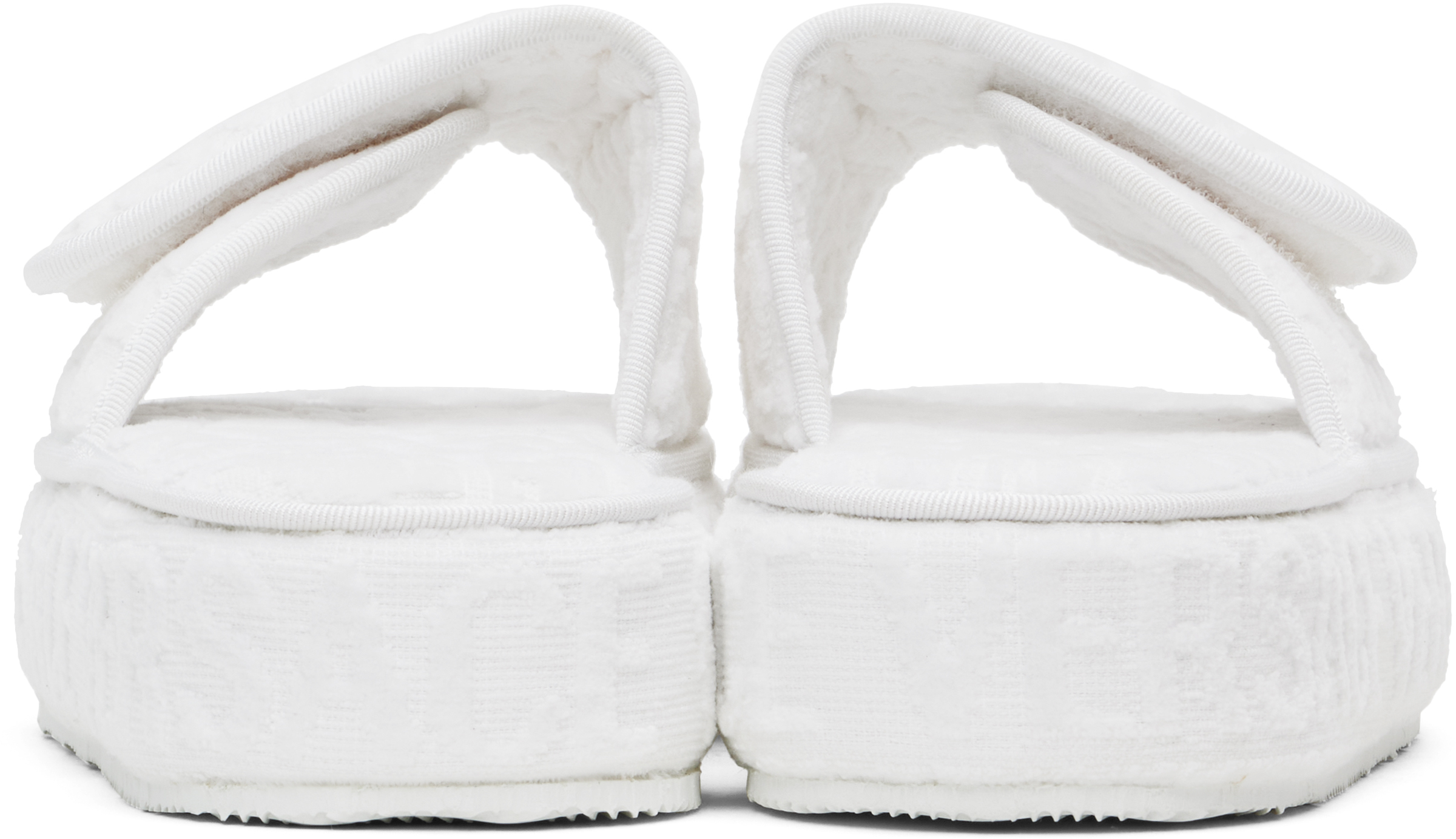 Versace White '' Allover Slippers In Z4001-white