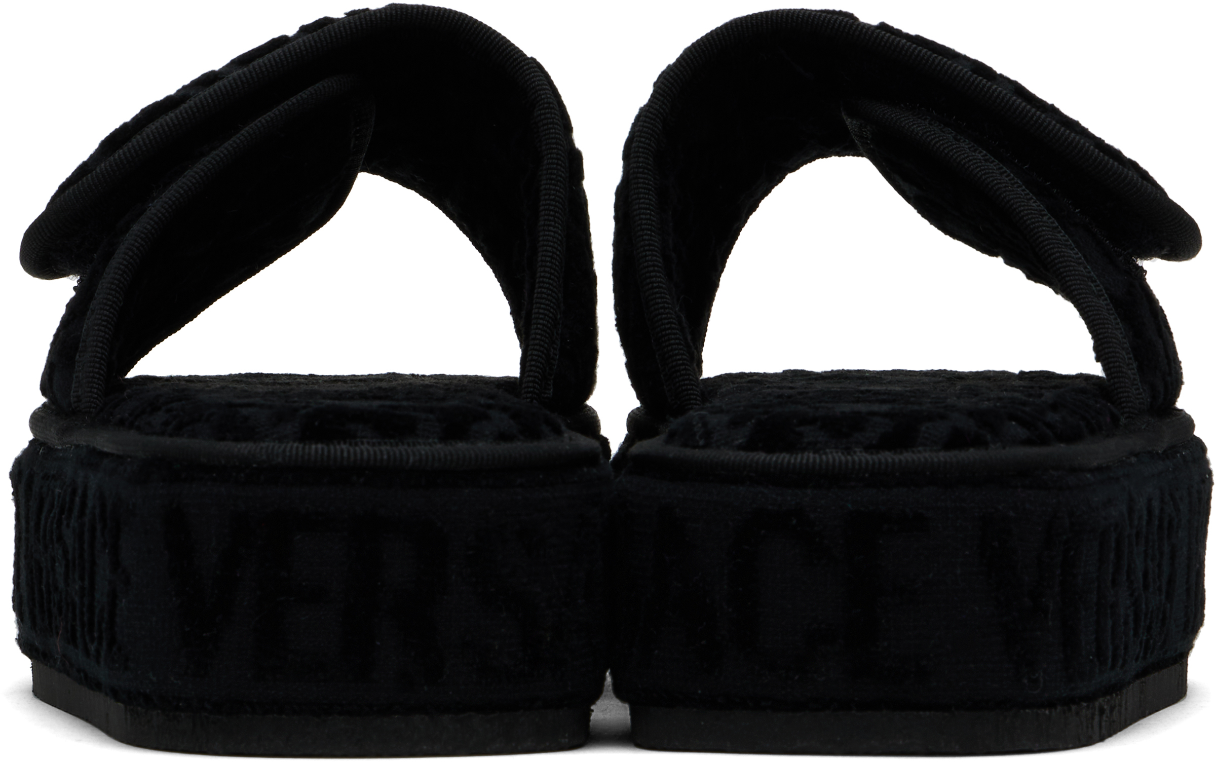 Versace Embossed Logo Platform Slides In Z4800-black
