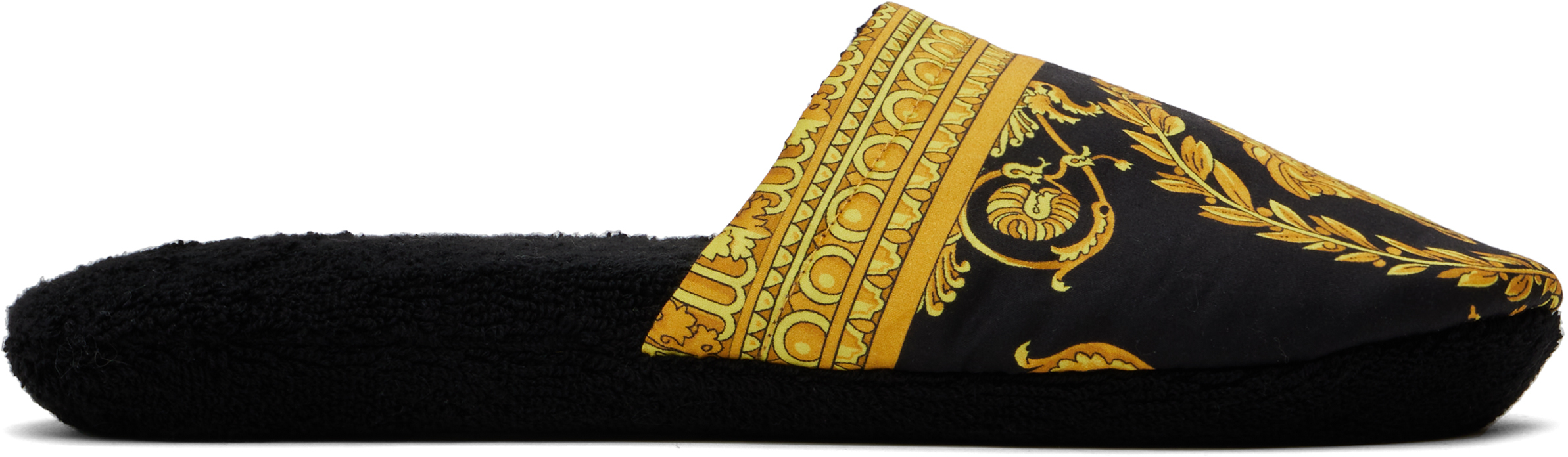 Versace Large I Love Baroque Slippers In Z4800-black