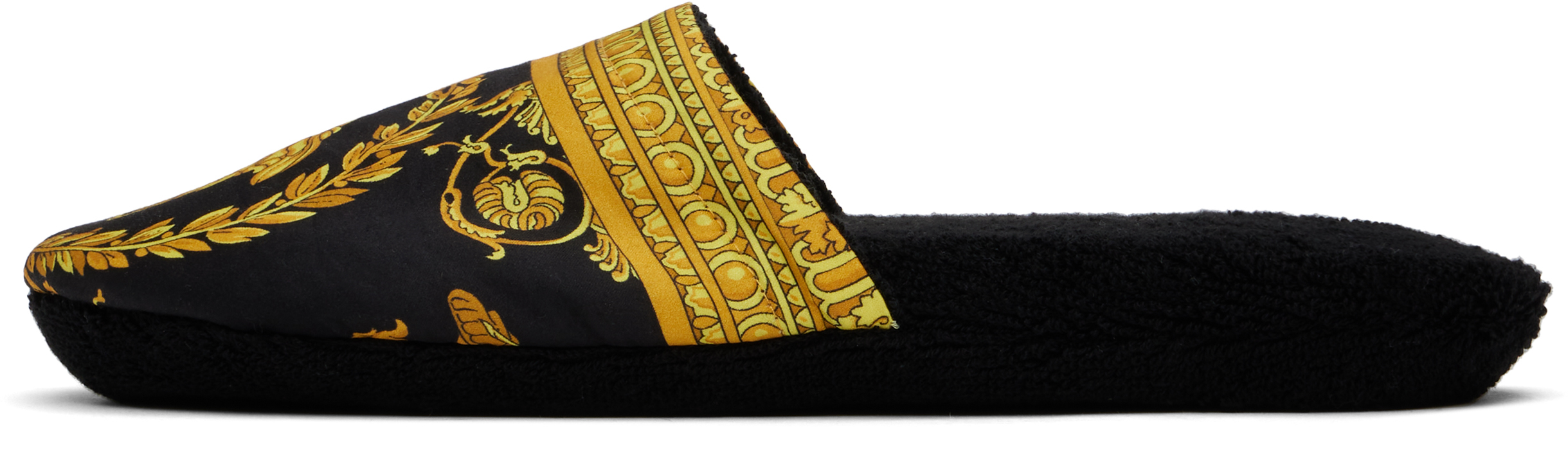 Versace Large I Love Baroque Slippers In Z4800-black