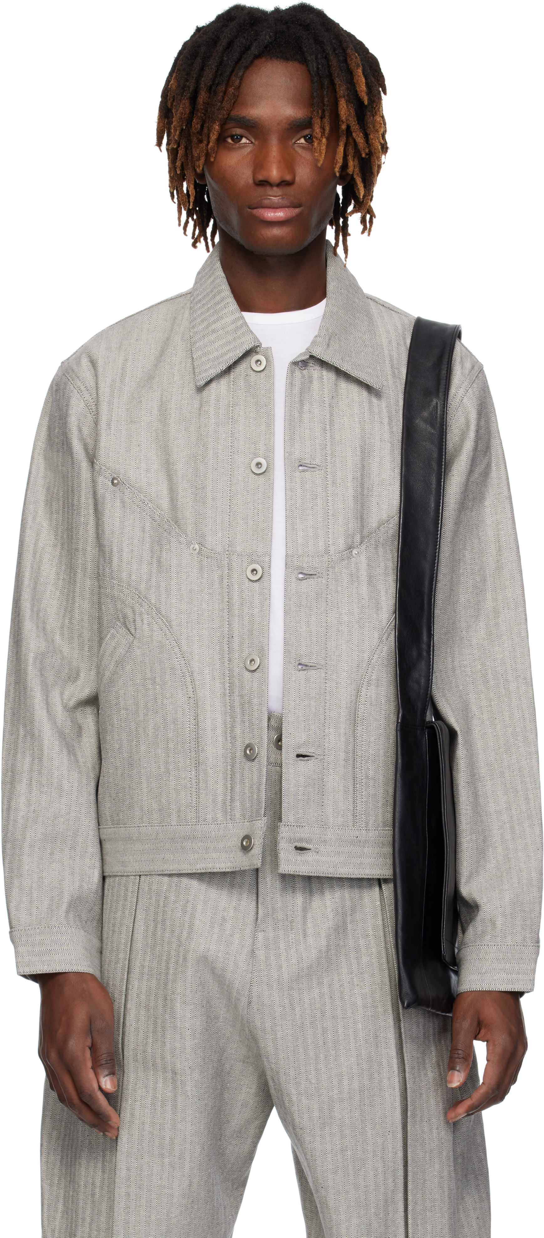 Gray & White Jiji Denim Jacket