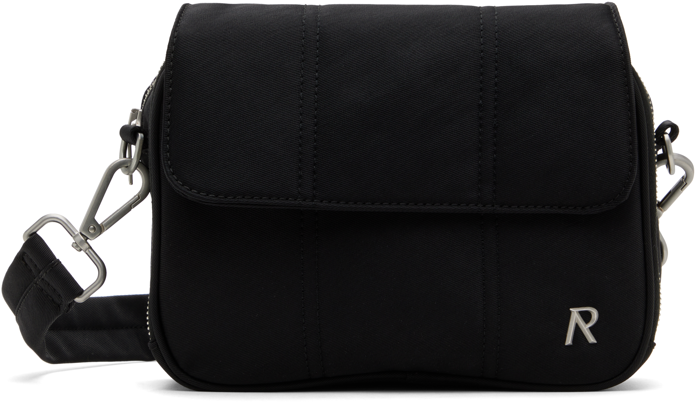 Represent Black Quilted Crossbody Bag In Jet Black