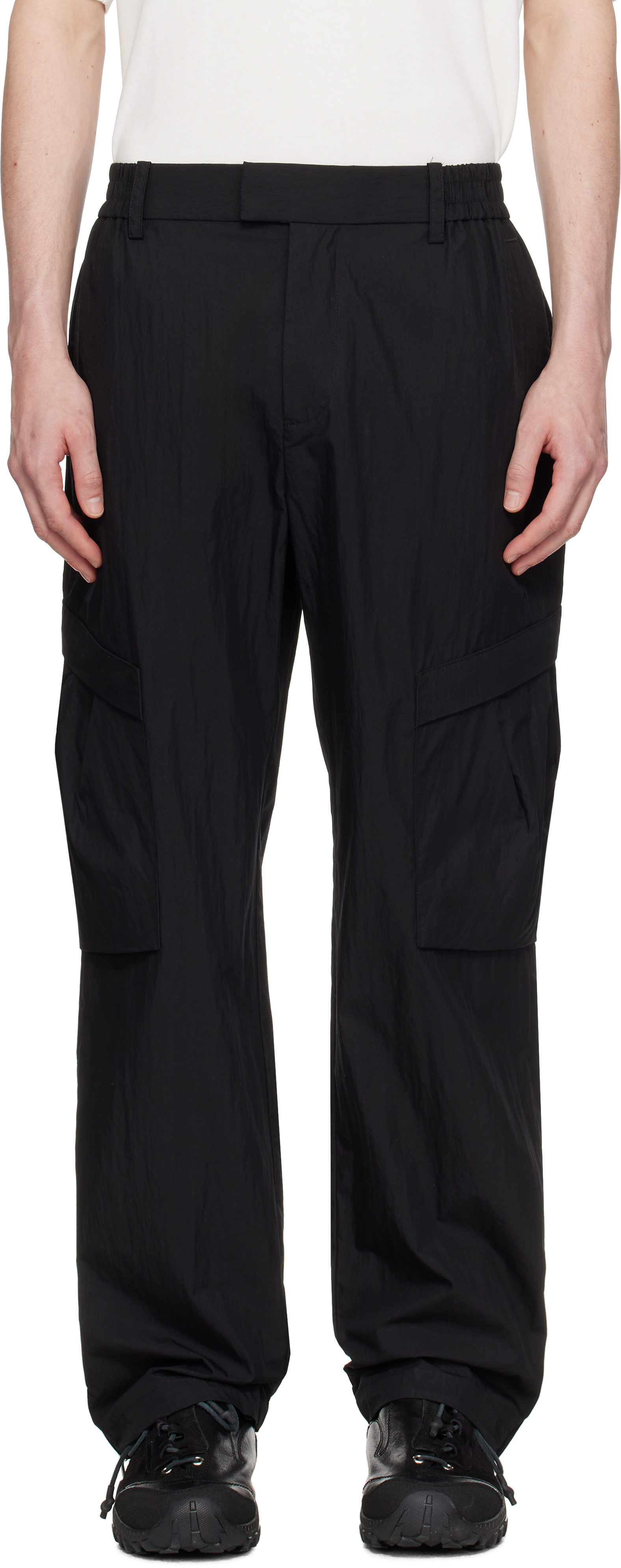Represent Black Tech Cargo Pants In Jet Black