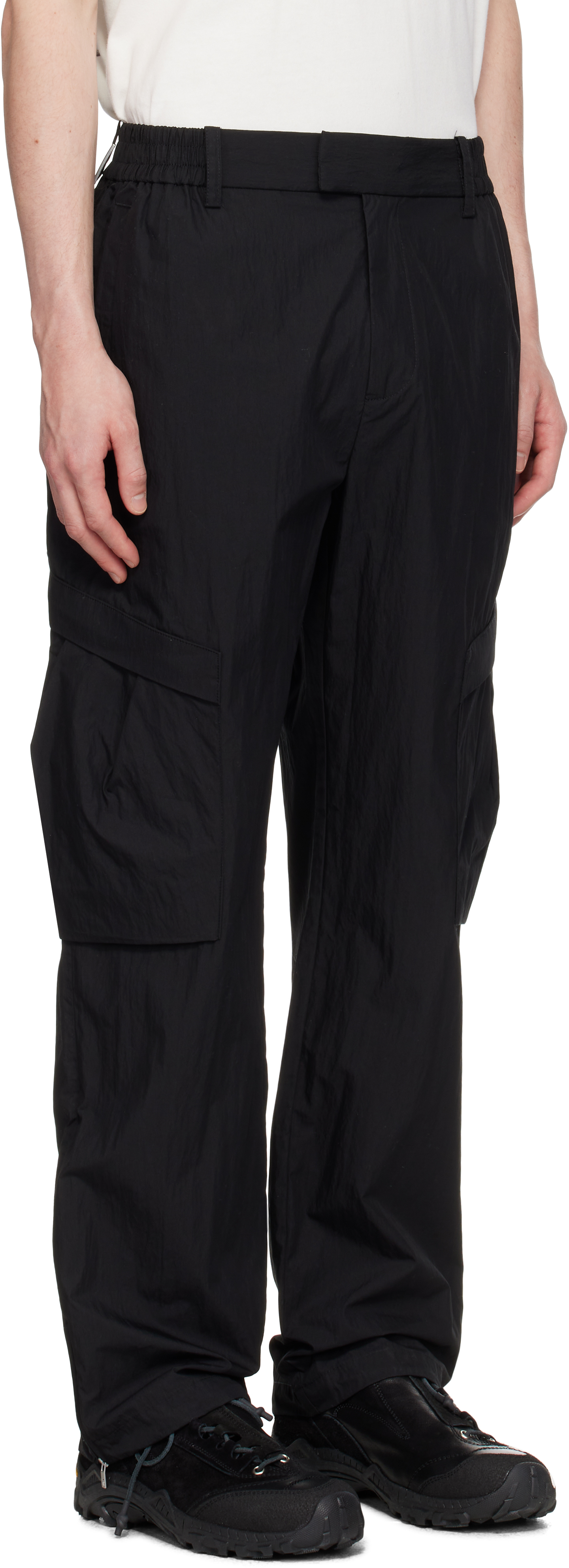 Represent Black Tech Cargo Pants In Jet Black