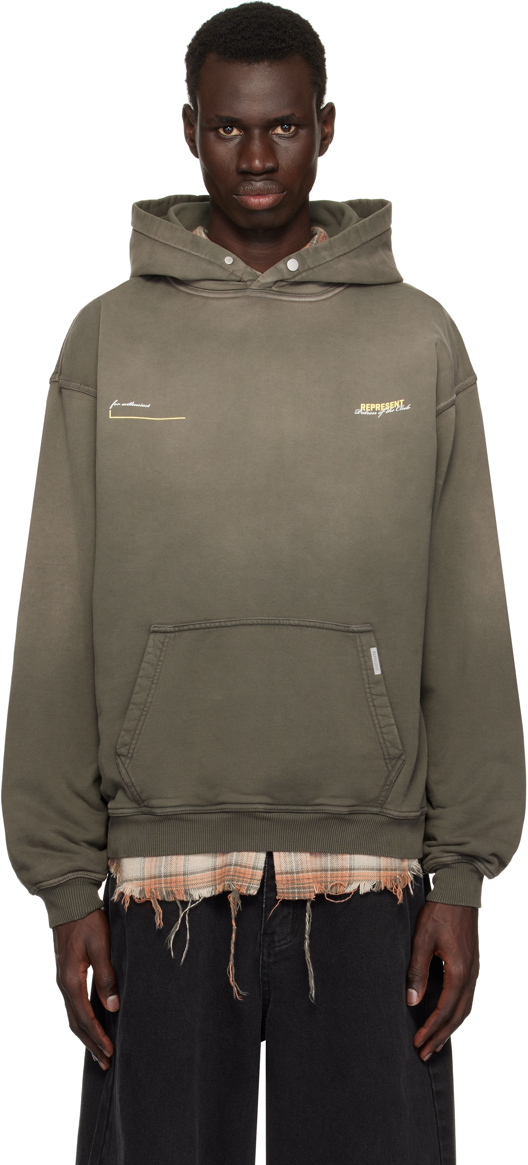 【関税込み】Represent グレー Patron Of The Club フーディ Gray 'Patron Of The Club' Hoodie by Represent on Sale