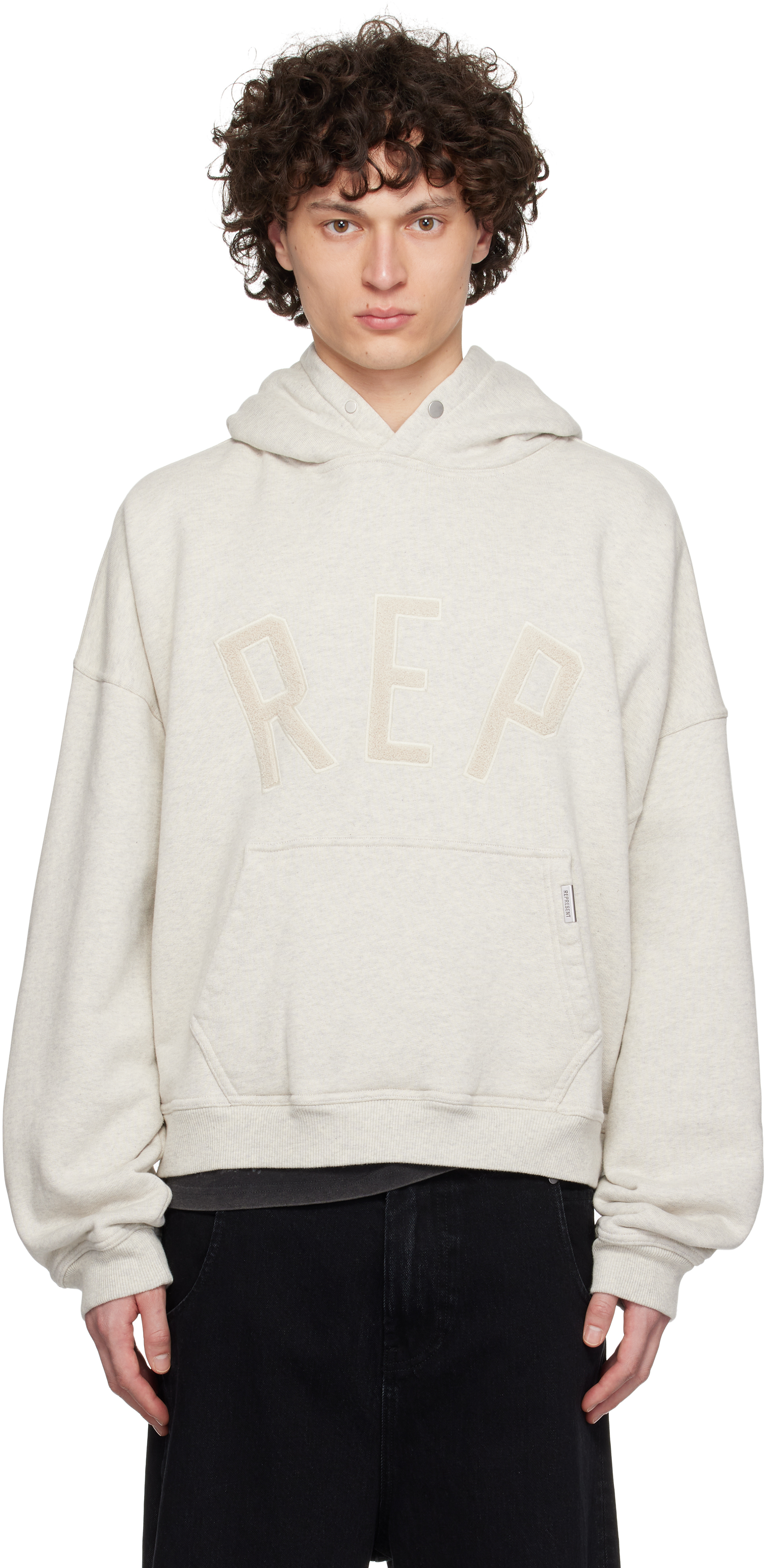Gray 'Rep' Appliqué Hoodie