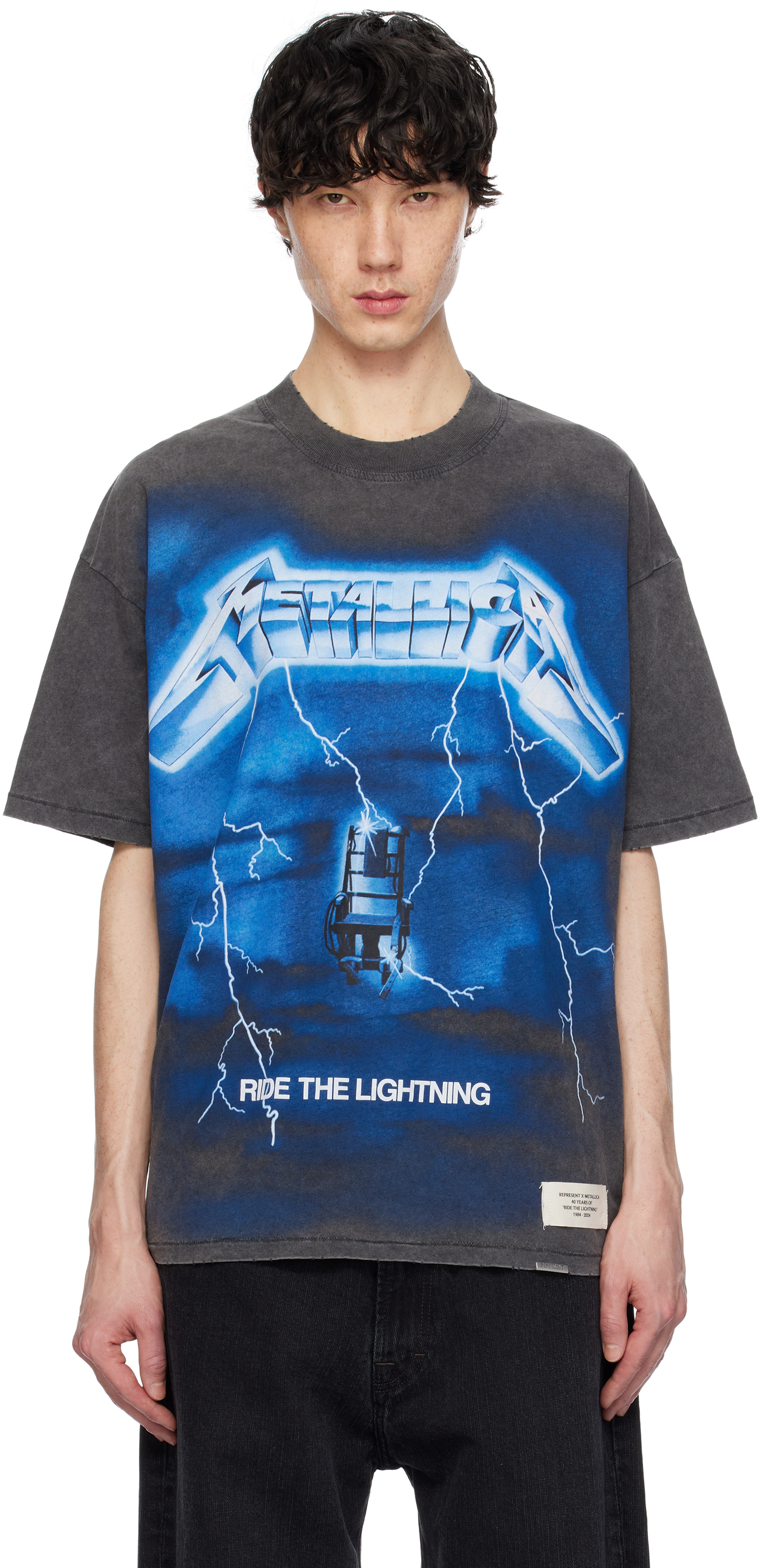 llica Ride The Lightning Tシャツ Metallica Ride The Lightning T-Shirt - Vintage Grey | REPRESENT